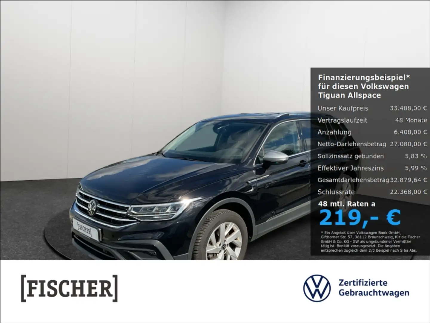 Volkswagen Tiguan Allspace 1.5TSI DSG Life Navi LED ACC AHK DAB Schwarz - 1