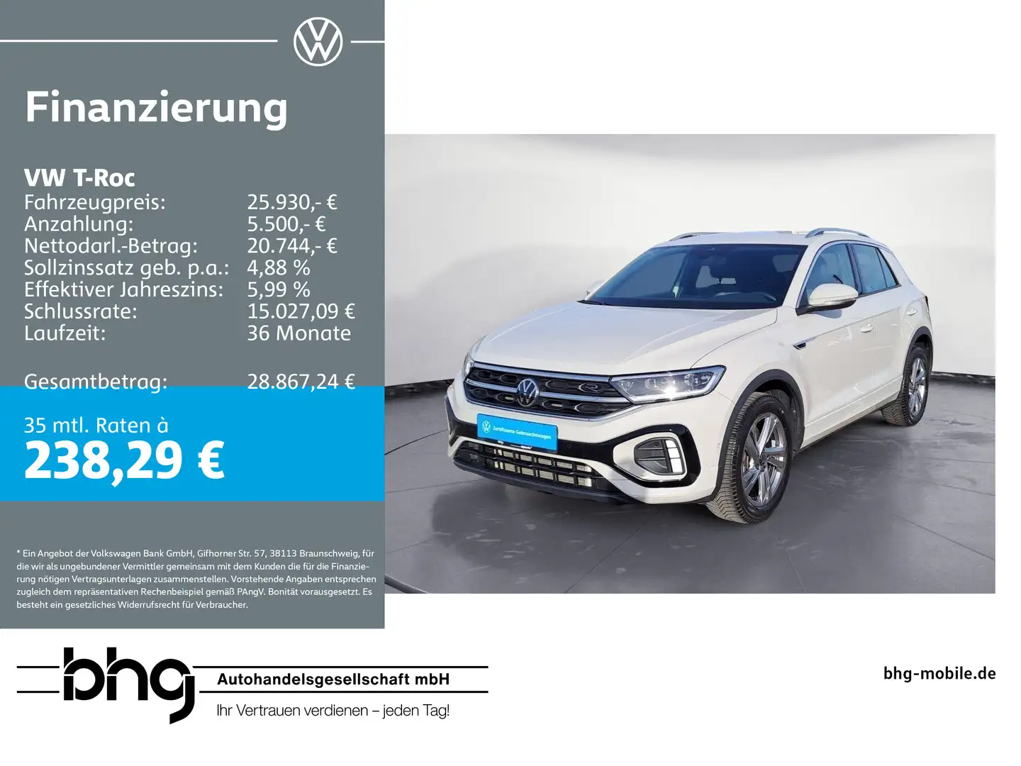 Volkswagen T-Roc 1.5 TSI DSG R-Line LED Keyless ACC Kamera Grau - 1