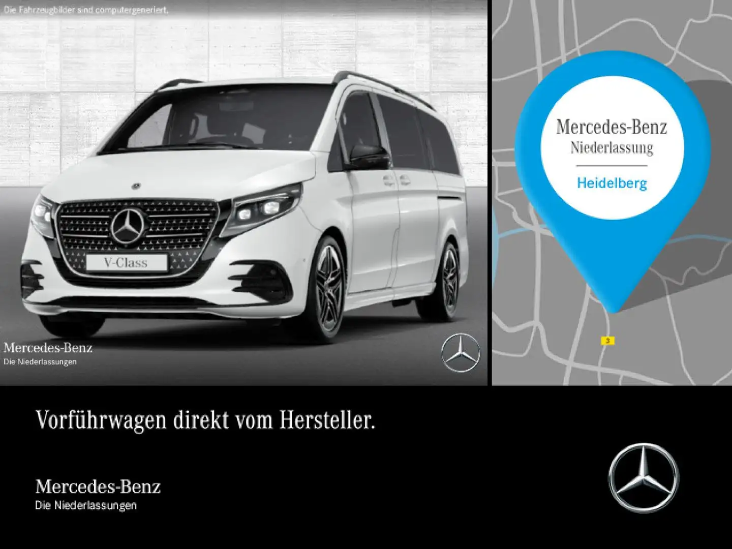 Mercedes-Benz V 300 d EXCLUSIVE+AMG+9G+AHK+StandHZ+Klimaautom Weiß - 1