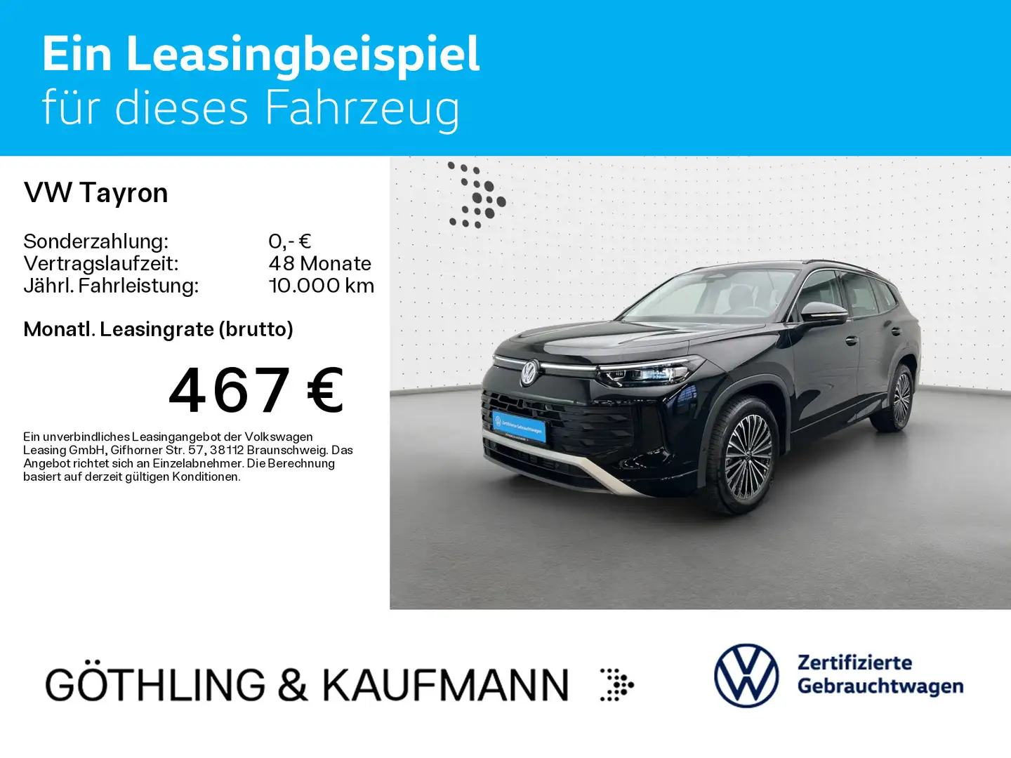 Volkswagen Tayron Life 1.5 eTSI DSG*AHK*KAM*APP*ASG*SHZ*ACC Schwarz - 2
