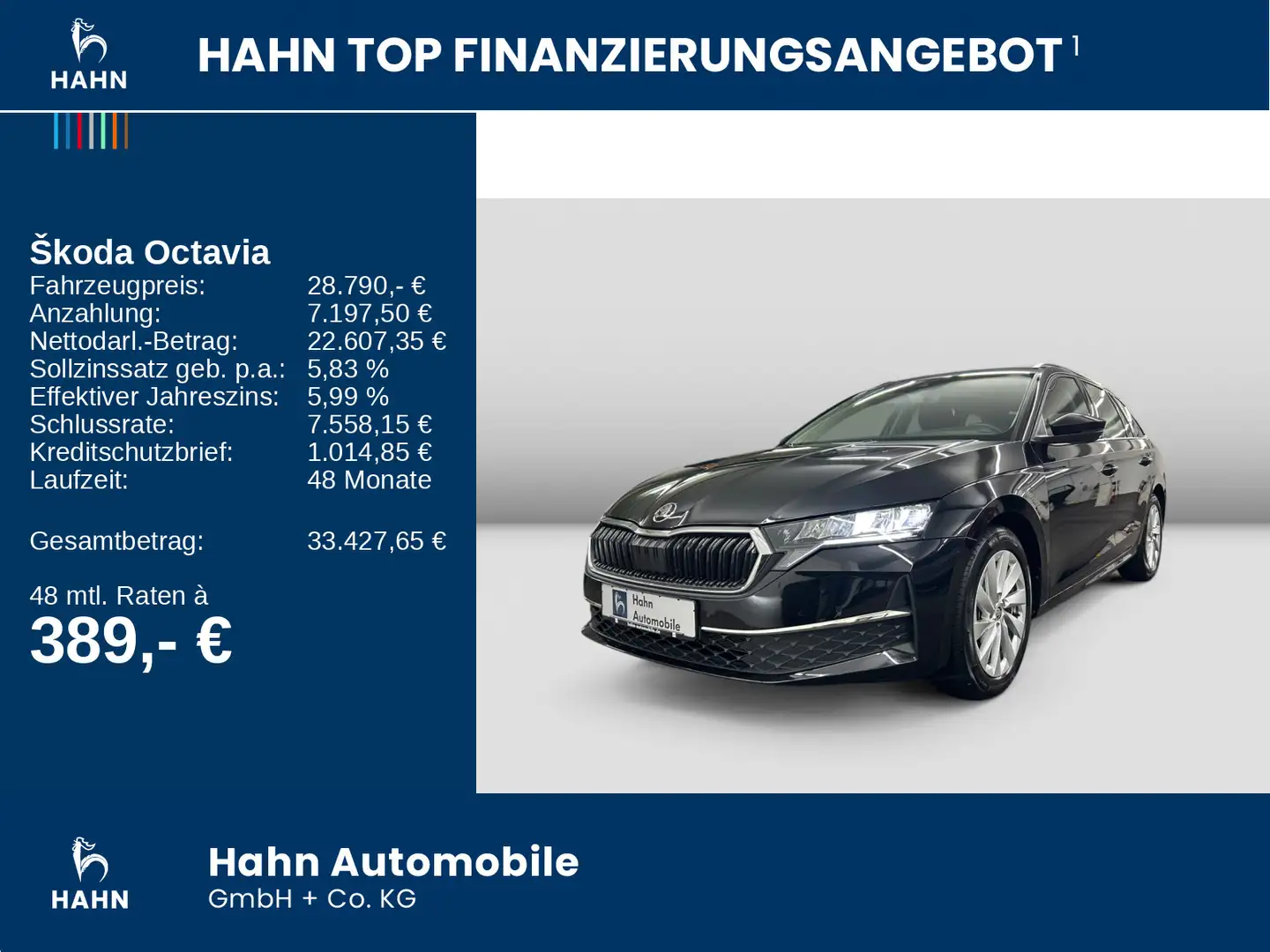 Skoda Octavia 1.5TSI DSG Selection AHK-Vor LED PDC Nav Schwarz - 2