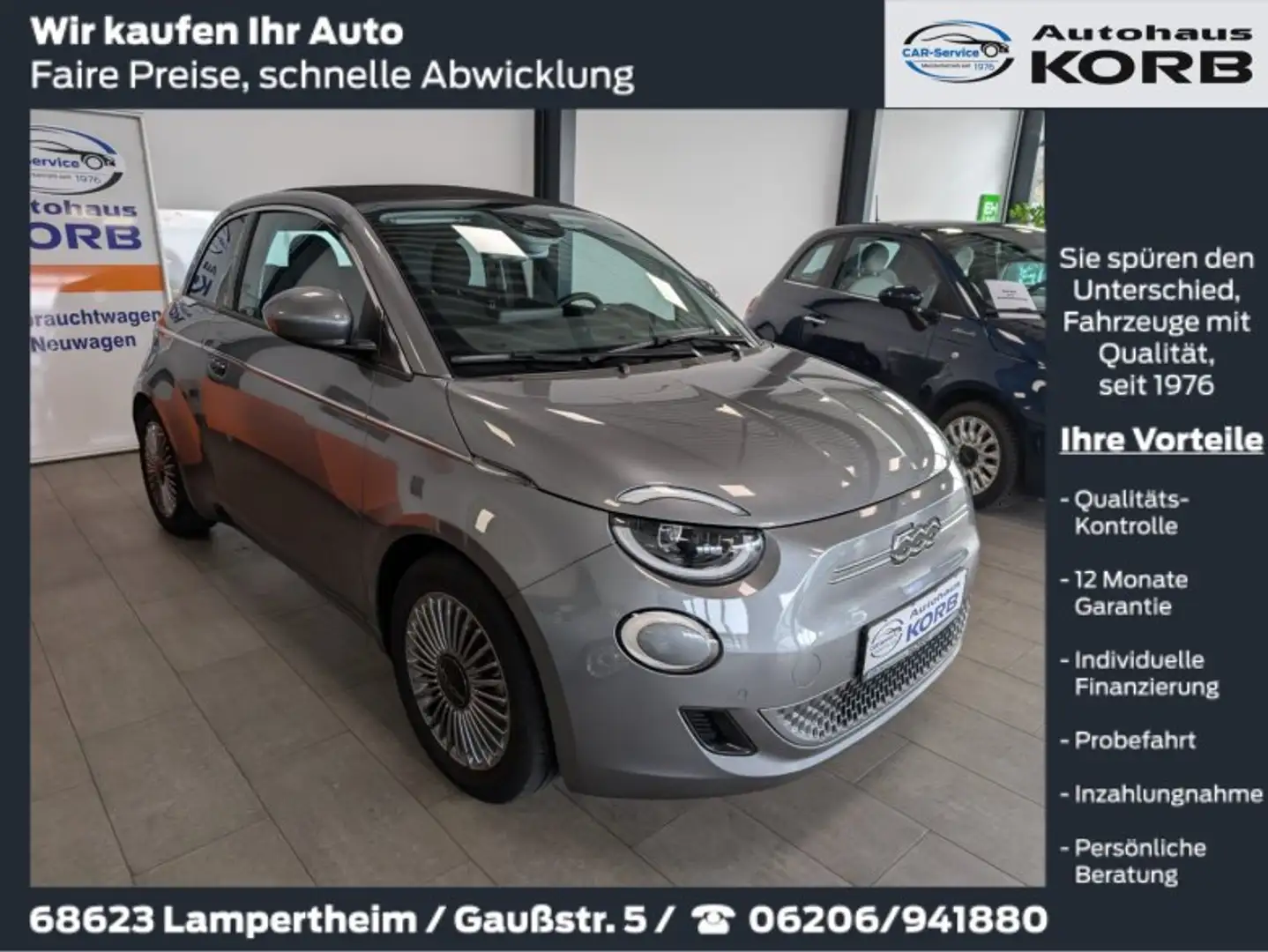 Fiat 500e 42kWh Cabrio, Komfort-Paket Grau - 1