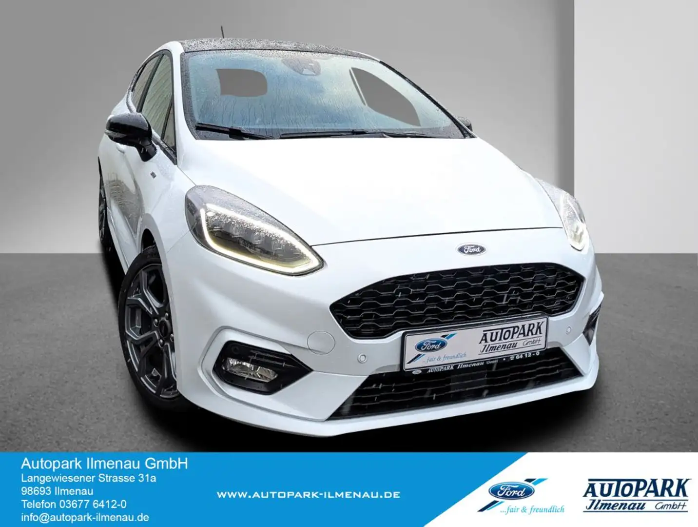 Ford Fiesta 1.0l MHEV ST-LINE X Navi+LED+B&O+PP vorn u.v.m. Blanc - 1