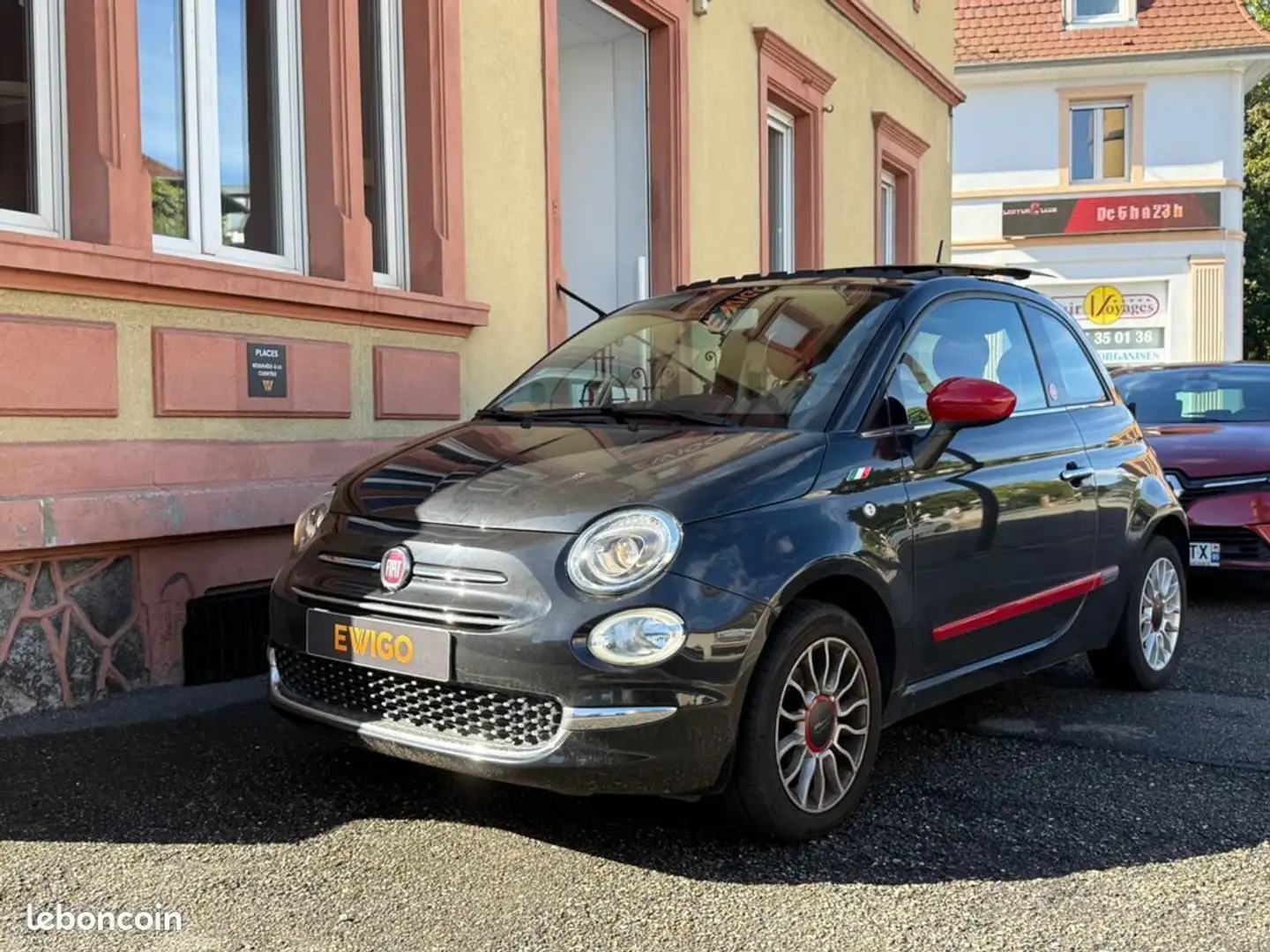 Fiat 500 1.2 70-rosso armore-toit ouvrant-radar de recul-garantie 6 mois Zwart - 2
