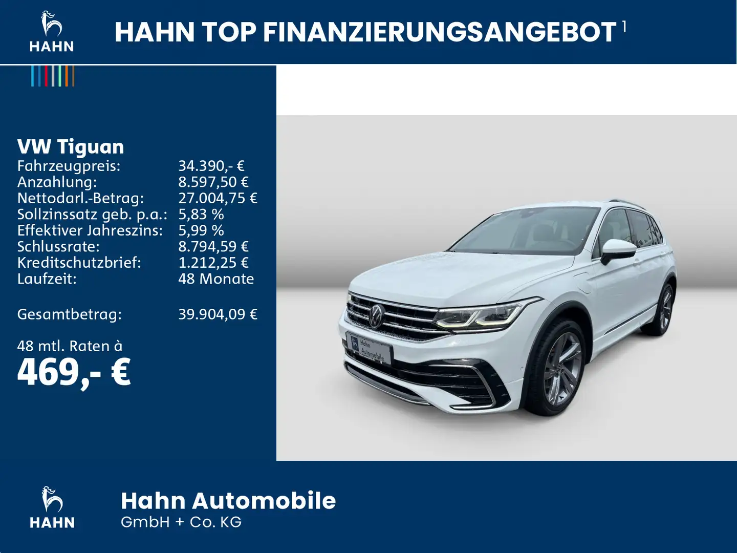 Volkswagen Tiguan 1.4TSI DSG eHybrid R-Line AHK ACC LED Nav Weiß - 2