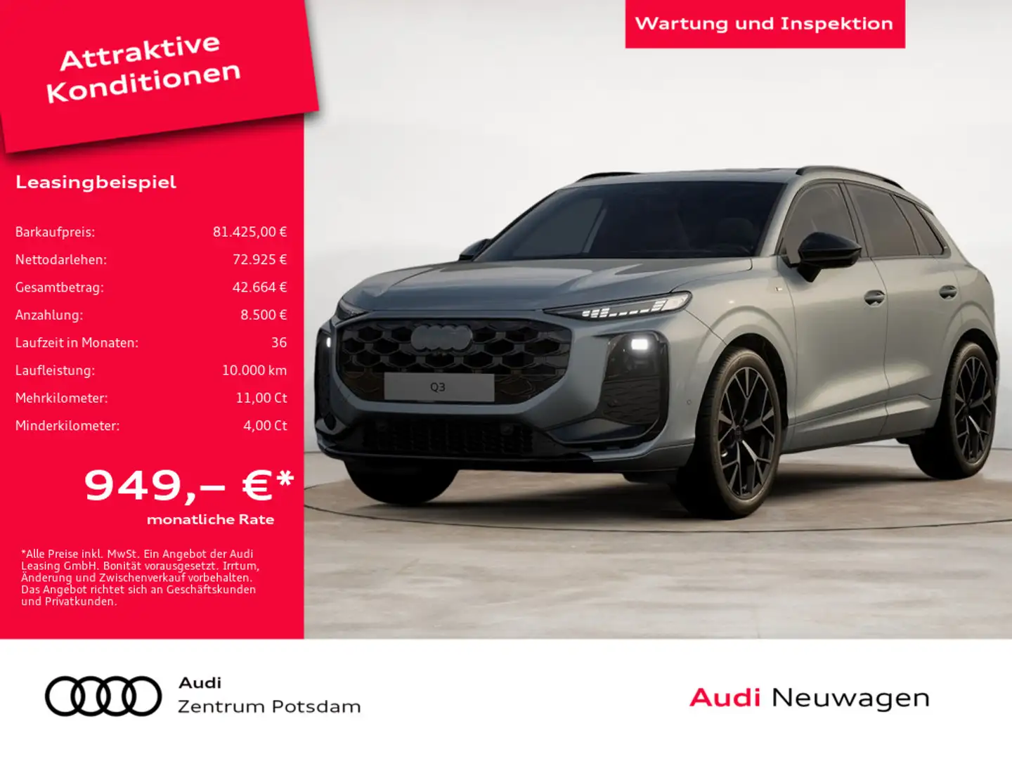 Audi Q3 SUV TFSI quattro AHK HUD B&O STANDHZ PANO Gris - 1