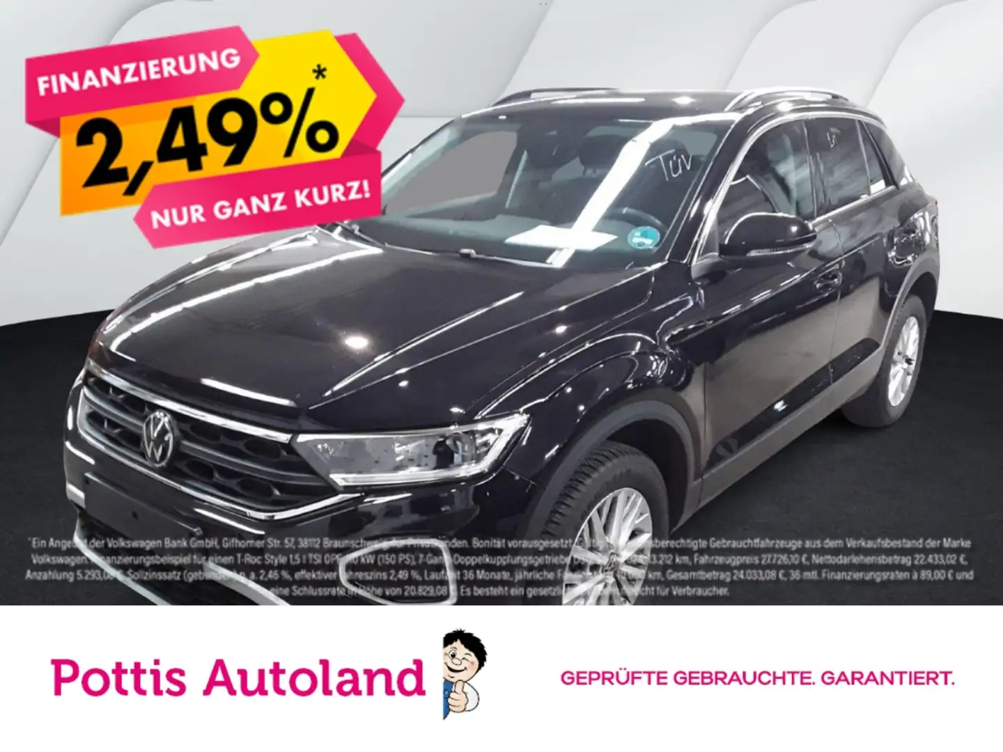 Volkswagen T-Roc 1.0 TSI LIFE NAVI KLIMA SHZG PDC Schwarz - 1