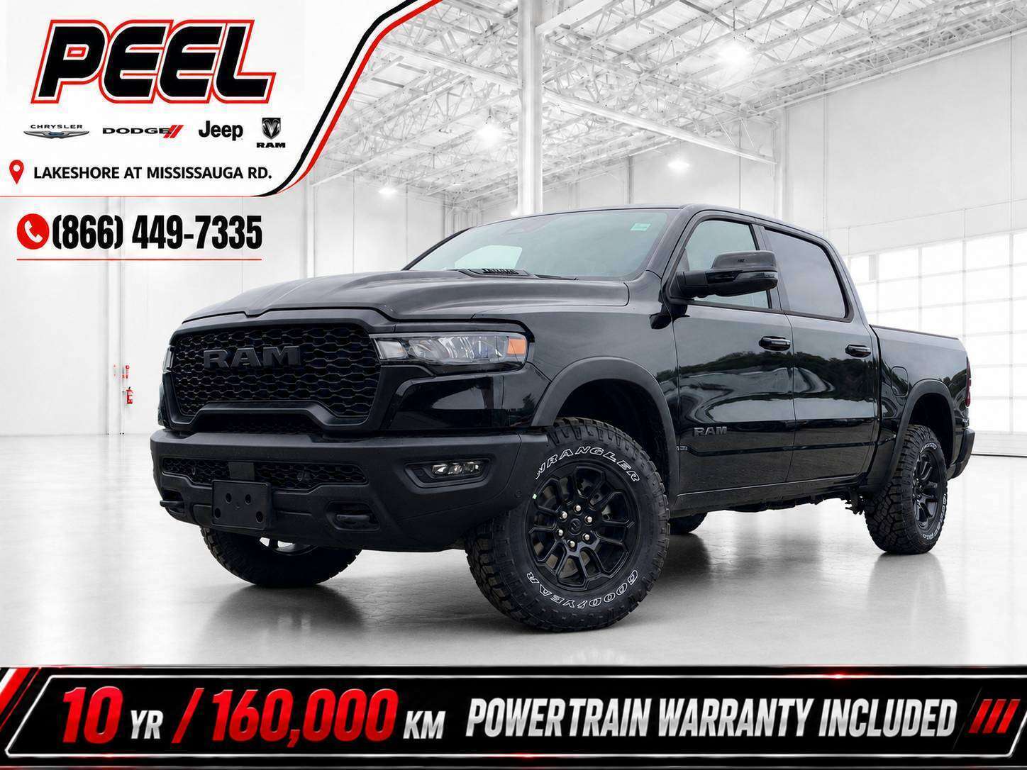 Black 2026 RAM 1500 Pickup Truck Four-Wheel Drive 8-Speed Automatic