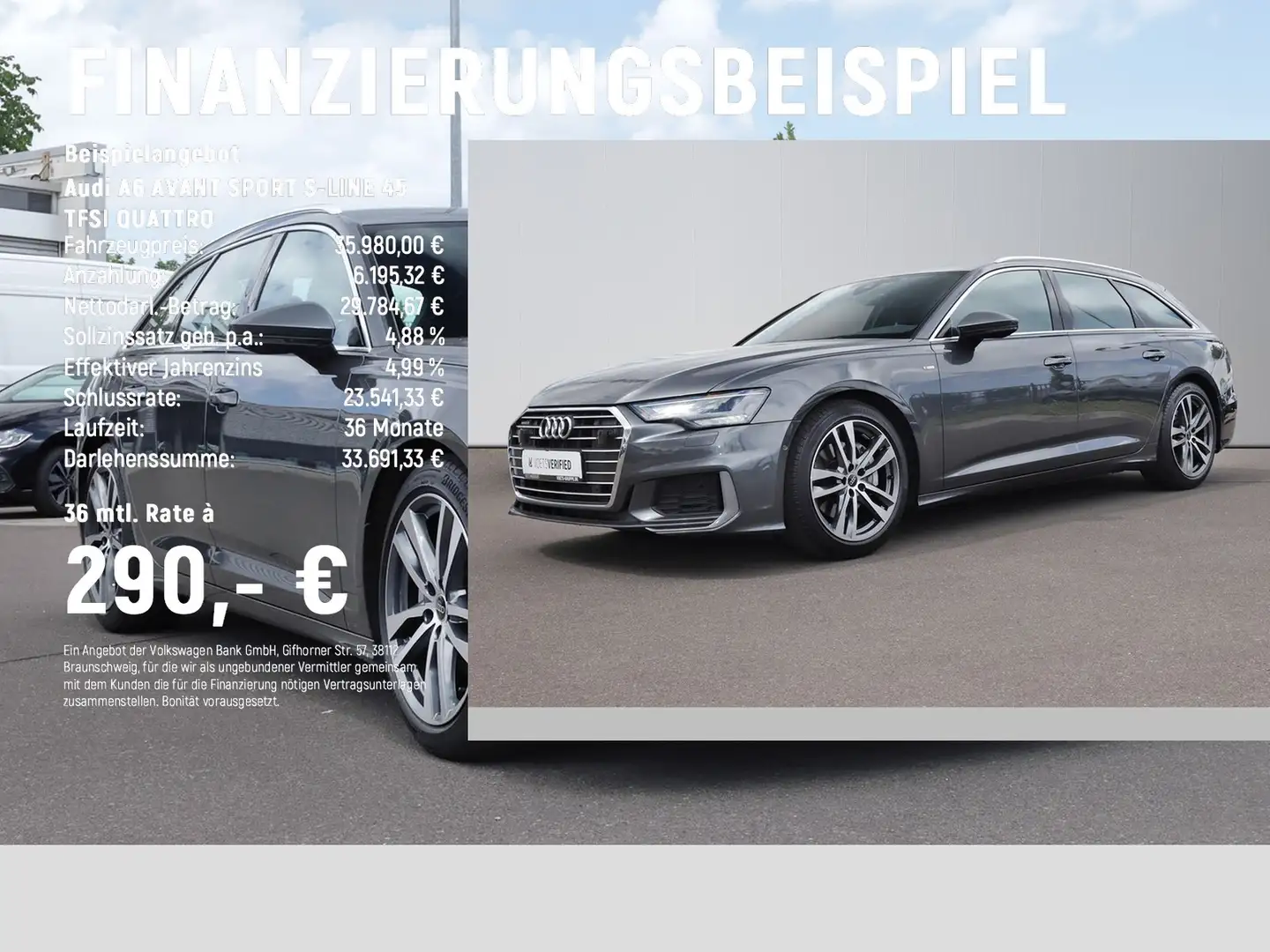 Audi A6 AVANT SPORT S-LINE 45 TFSI QUATTRO LED+NAVI Gris - 2