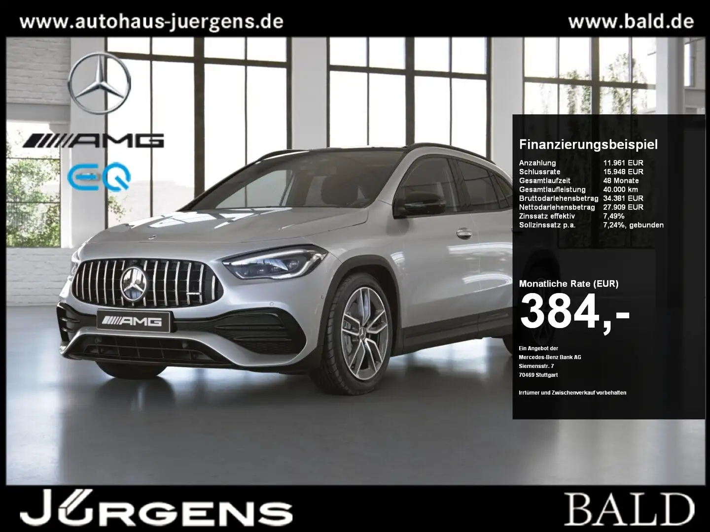 Mercedes-Benz GLA 35 AMG GLA 35 4M AMG+Pano+Distr+MLB+Night+Kamera Silber - 1