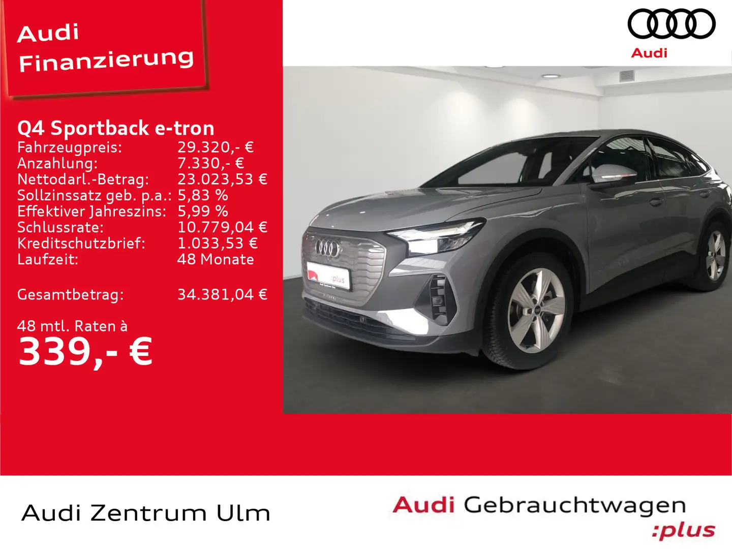 Audi Q4 e-tron Q4 Sportback 40 e-tron 19 ACC AHK LED NAV+ KEYL. Grau - 1