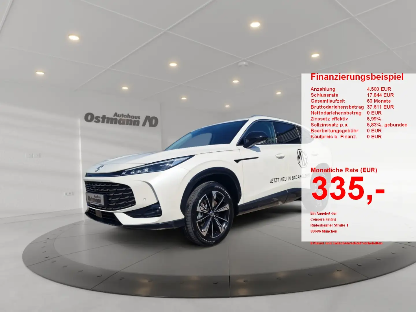 MG HS HEV LUX 360° Kamera,elektr. Heckklappe,Navi Weiß - 1