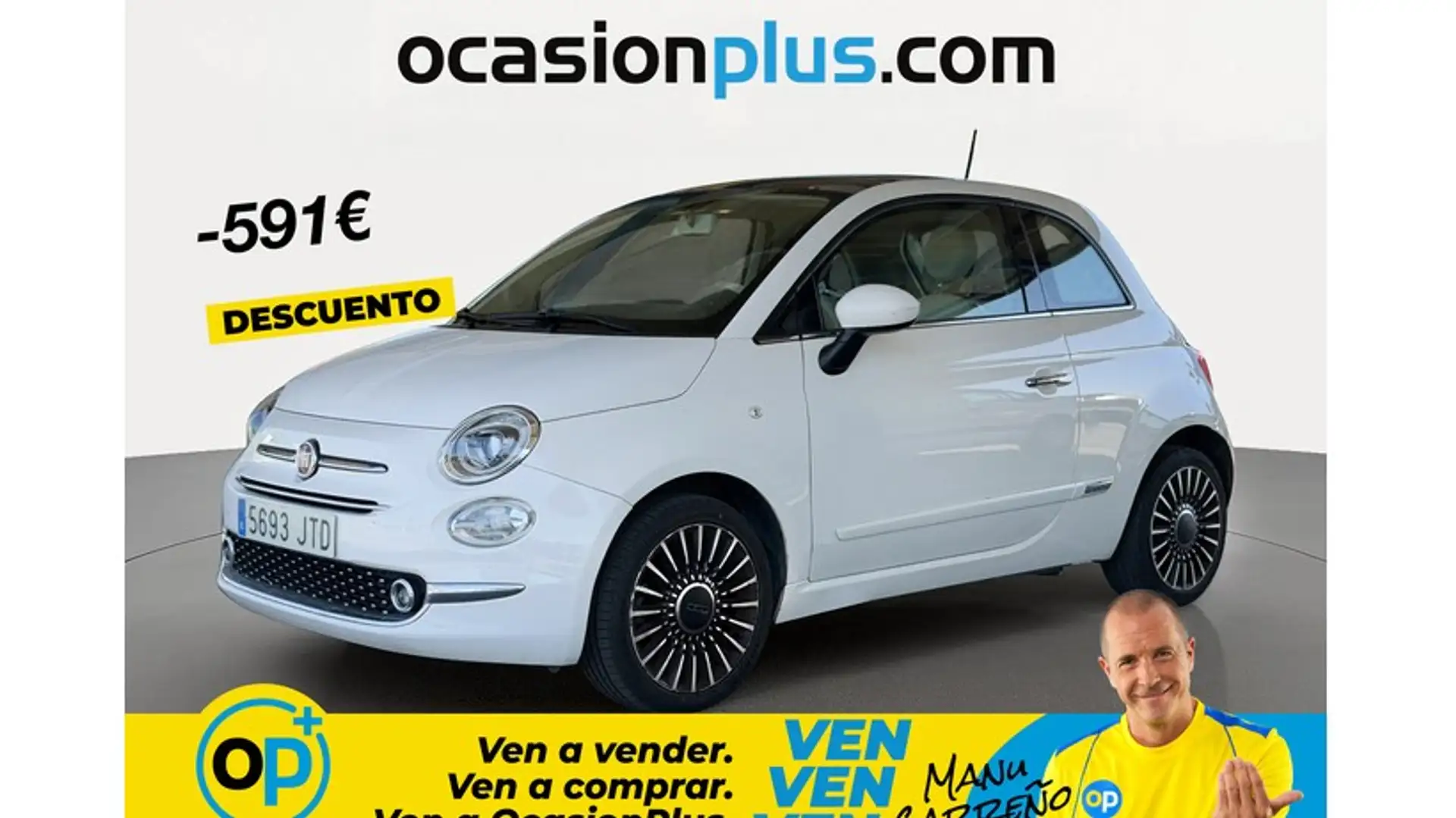 Fiat 500 1.2 Lounge Blanco - 1