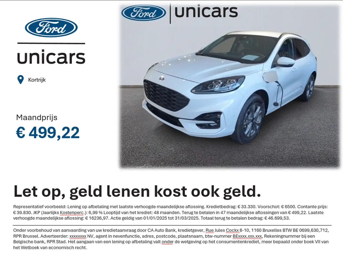 Ford Kuga ST LINE X - 2.5 PHEV 225PK - DAGINSCHRIJVING Bianco - 1