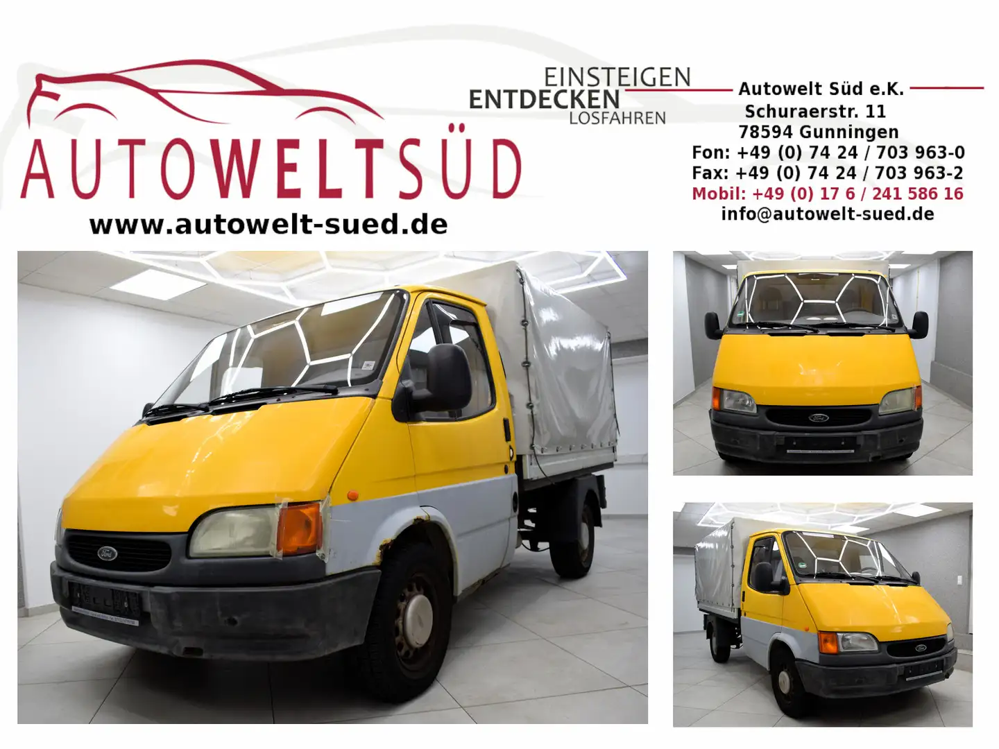 Ford Transit 2.5 Diesel Pritsche Plane AHK Orange - 1