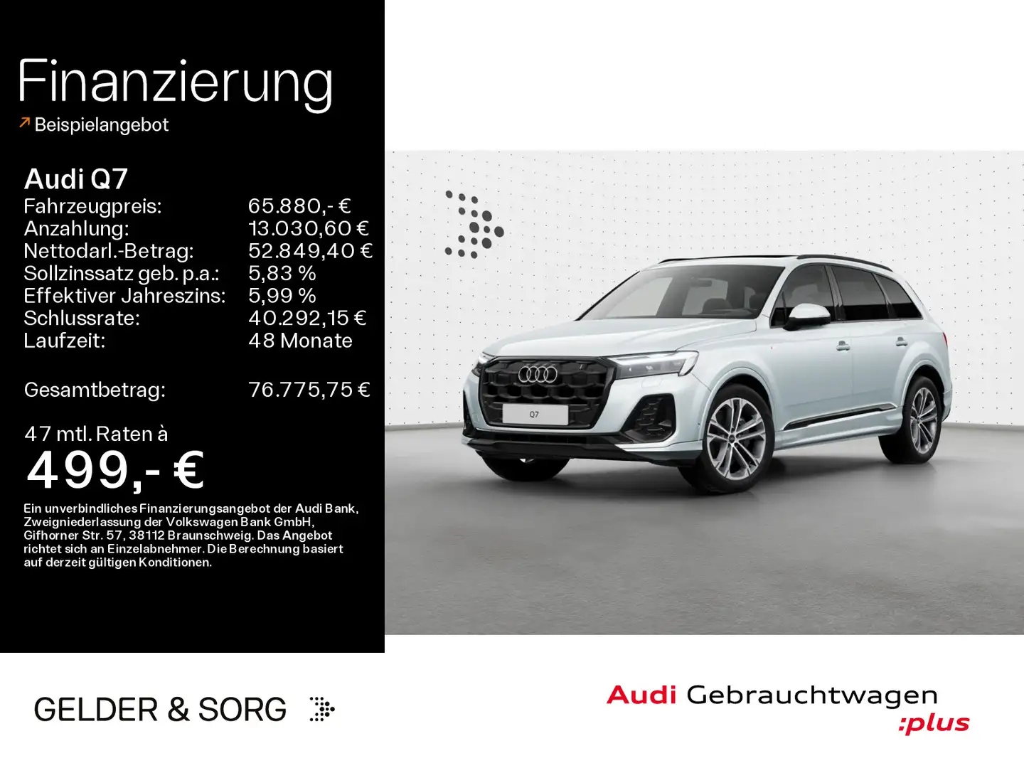 Audi Q7 50 TDI quattro S line Air*Matrix*HuD*Pano*AHK Silber - 1