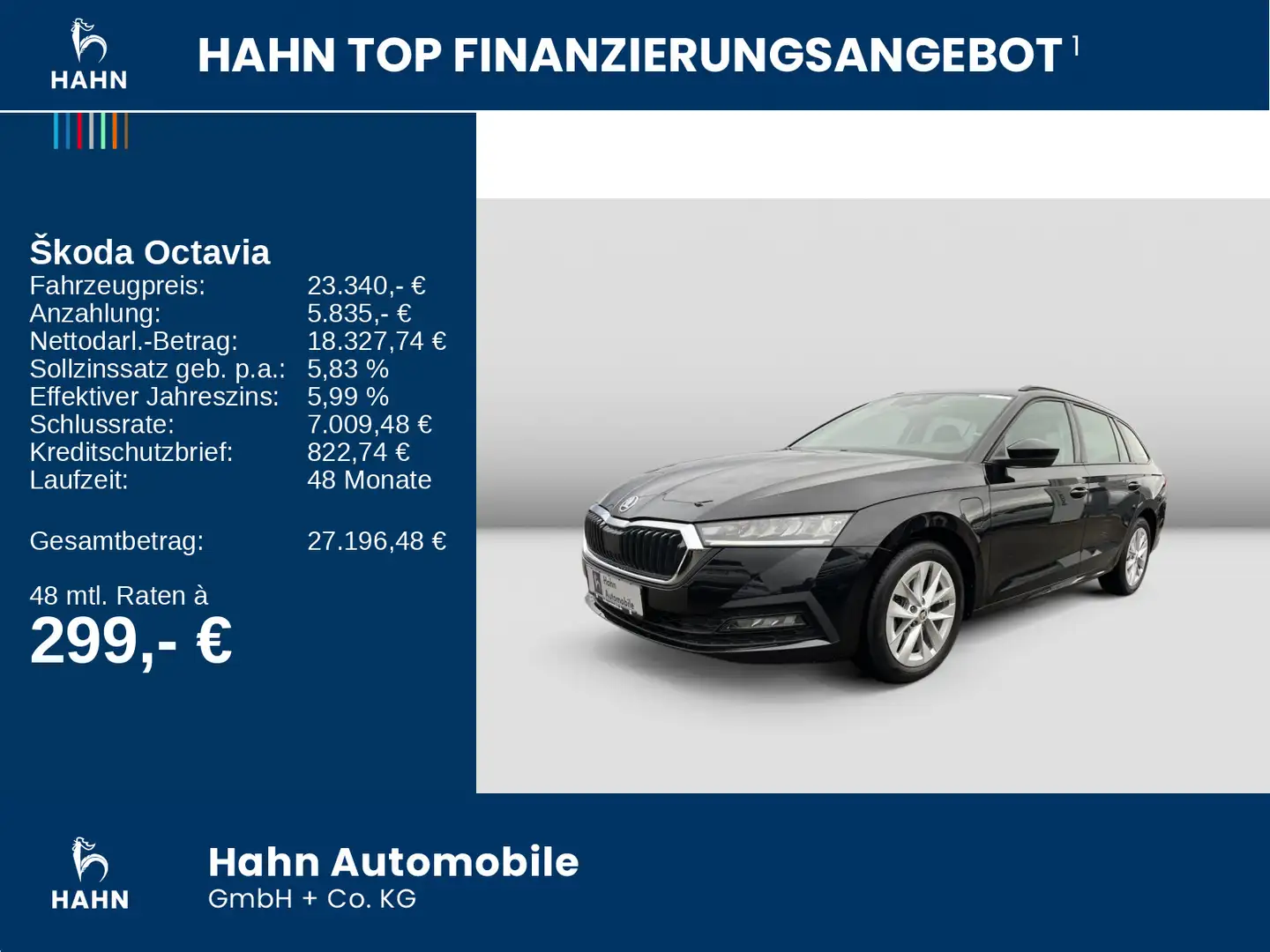 Skoda Octavia Combi 1.4TSI iV DSG Ambition Pano APP-Co Schwarz - 2