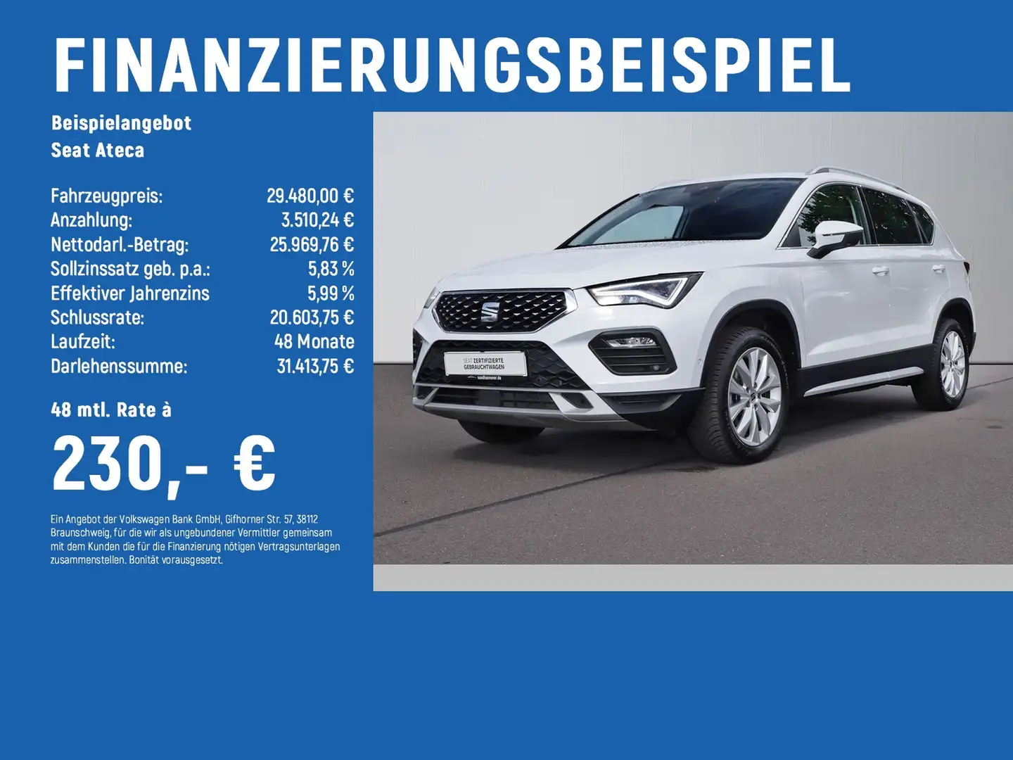 SEAT Ateca Xperience 1.5 TSI DSG AHK+NAVI+LED+SHZ+PDC Weiß - 2