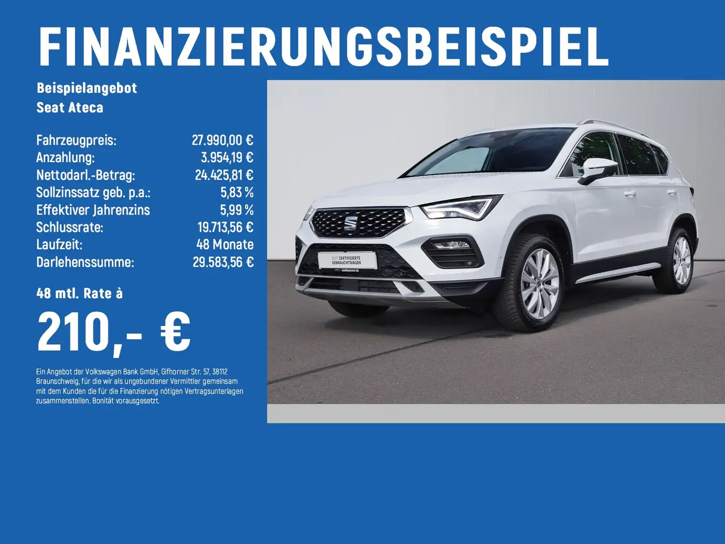 SEAT Ateca Xperience 1.5 TSI DSG AHK+NAVI+LED+SHZ+PDC Weiß - 2