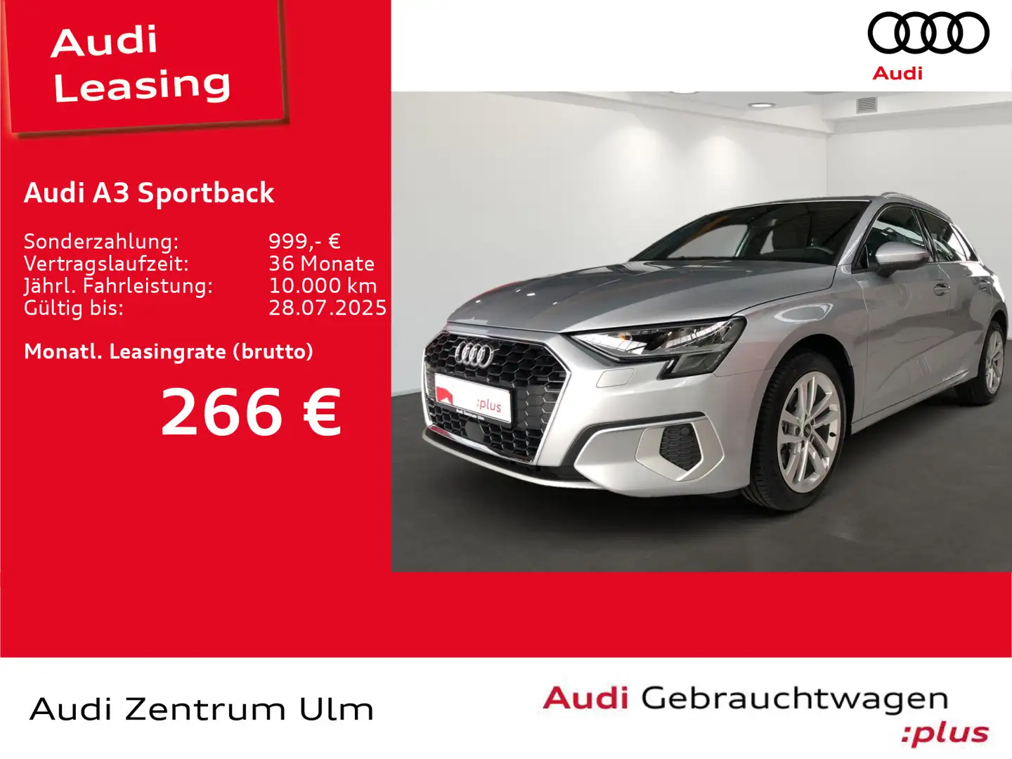 Audi A3 advanced 30 TDI S tronic VIRTUAL Silber - 1