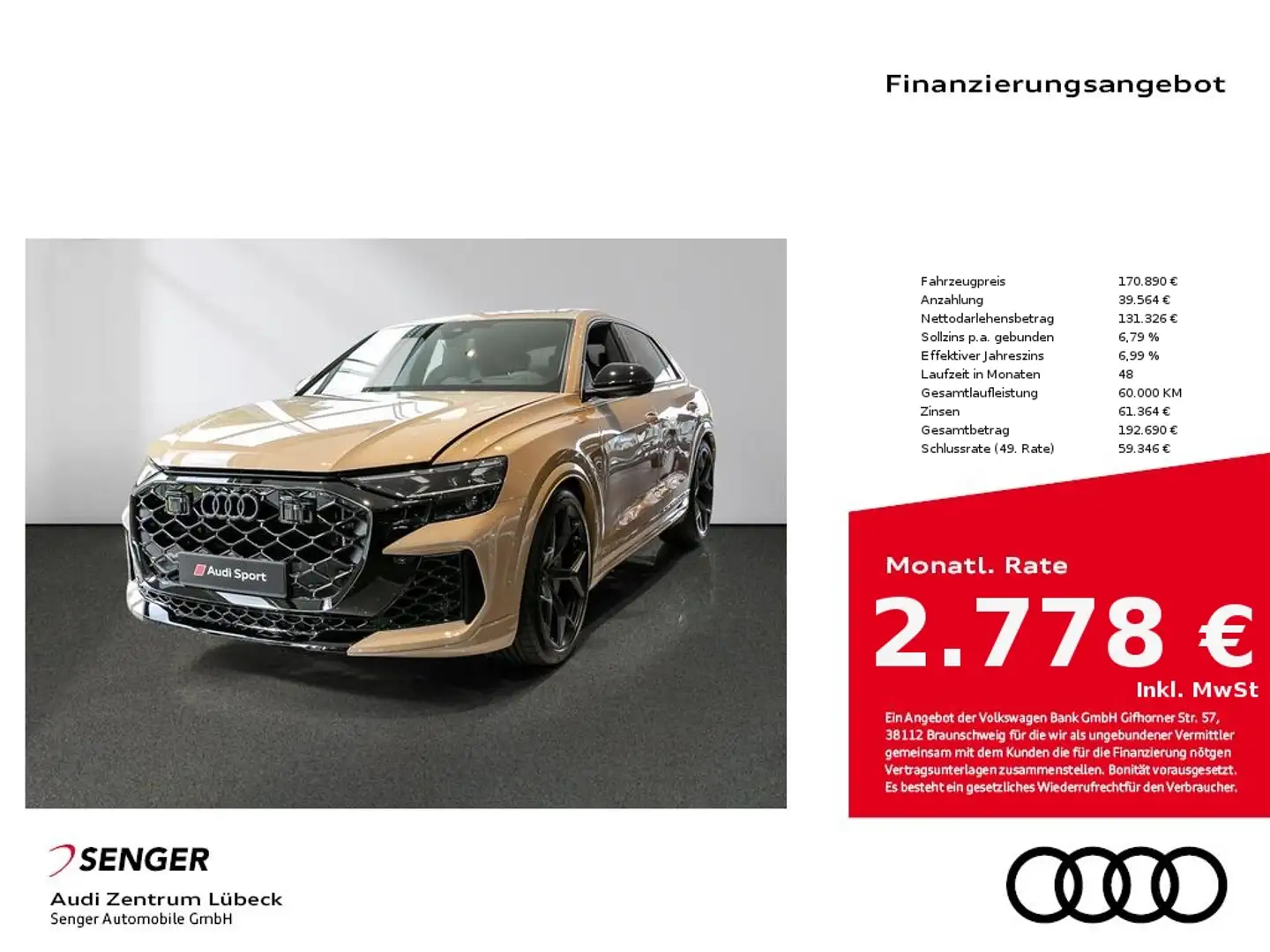 Audi RS Q8 SUV performance tiptronic DigitalesCockpit Bronze - 1