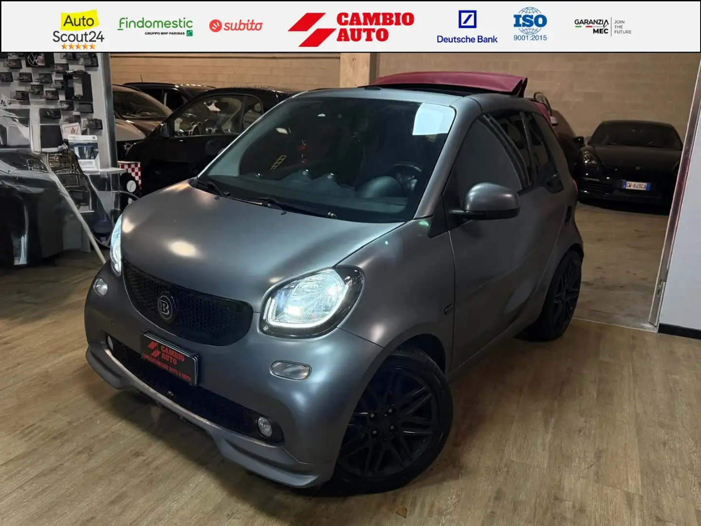 smart forTwo Cabrio 0.9 t Brabus Style 90cv twinamic Grigio - 1