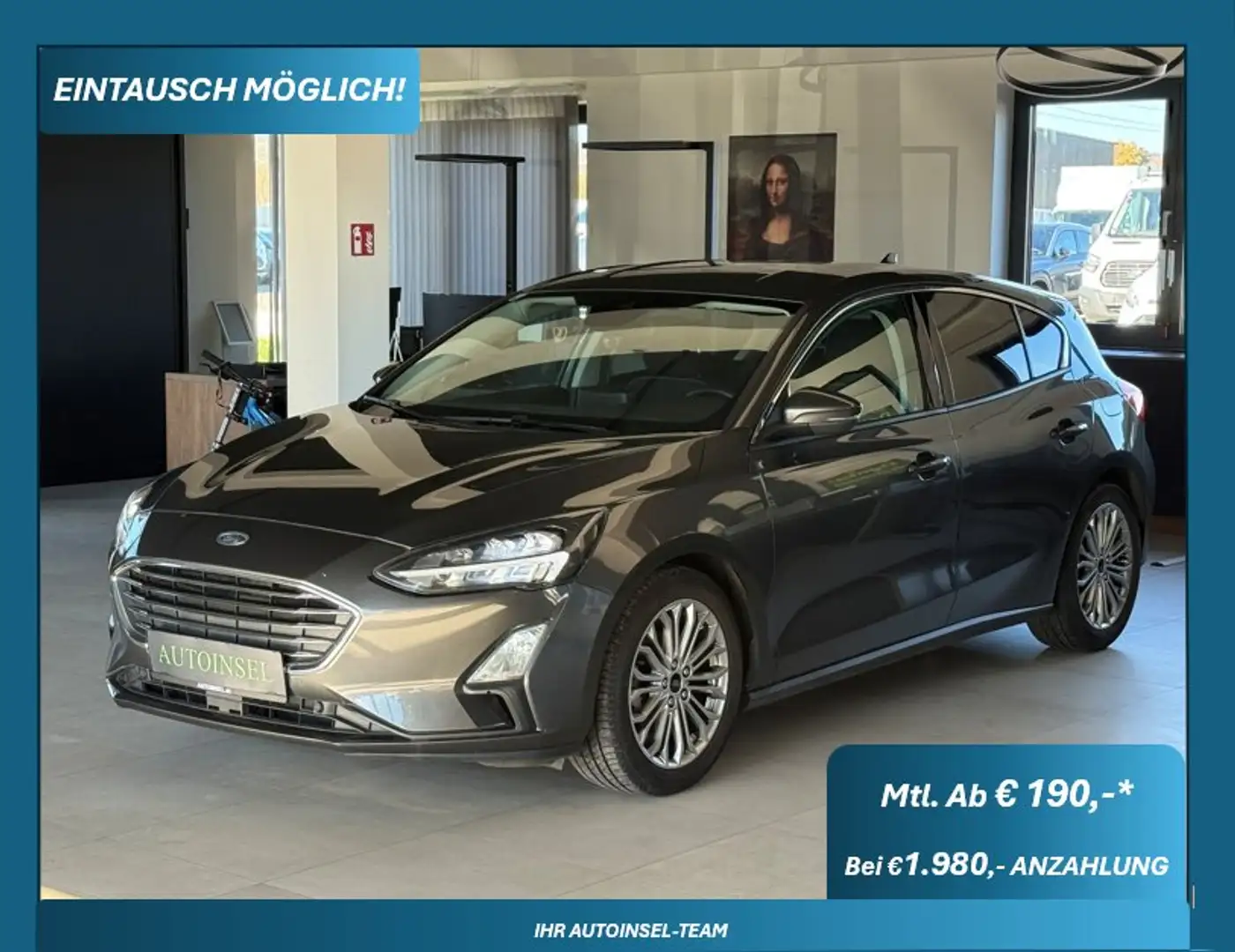 Ford Focus Titanium 1.Besitz+Navi+Spurhalteassistent Grau - 1
