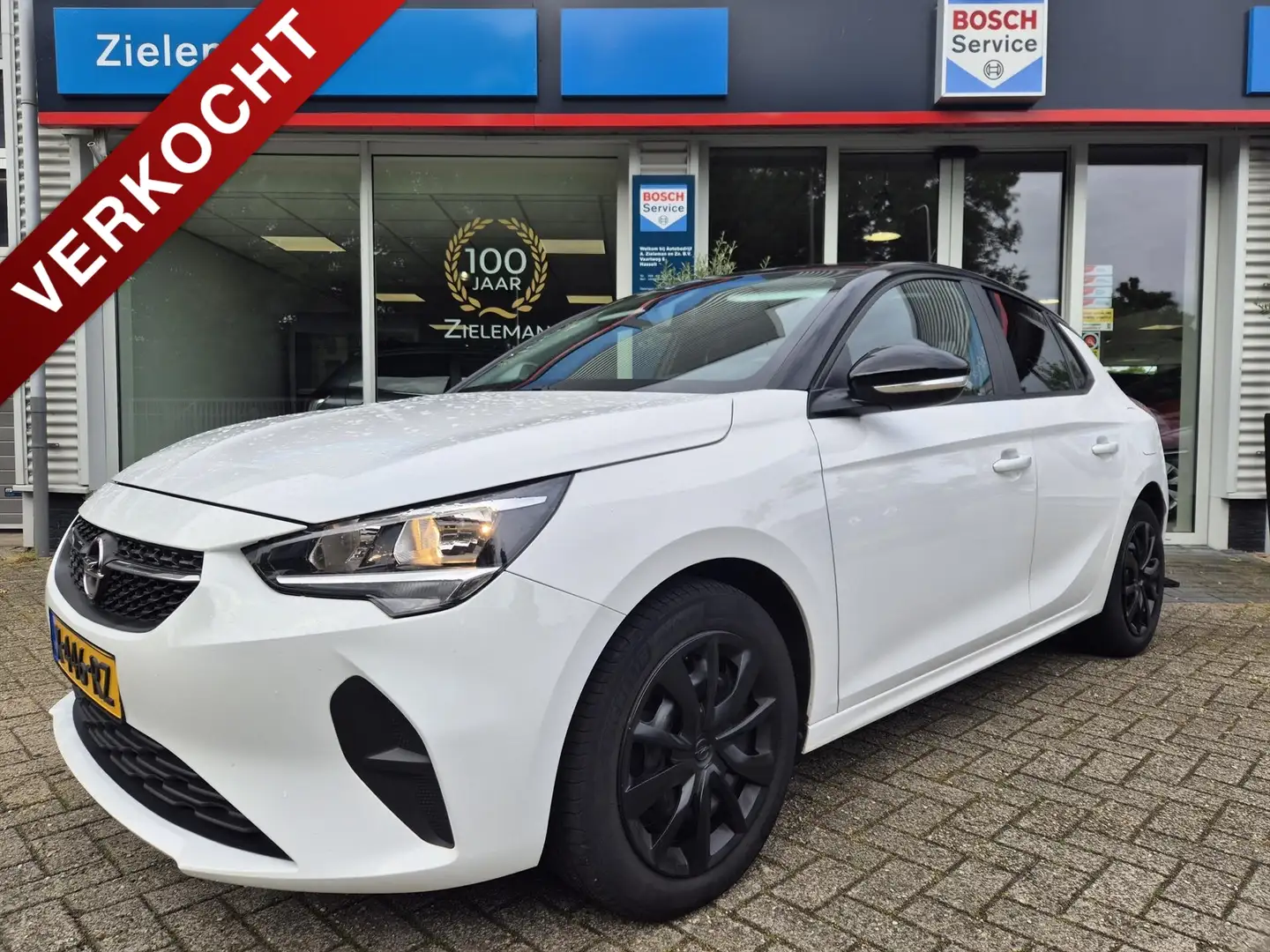 Opel Corsa 1.2 75 pk Edition - Two Tone Wit/Zwart - Parkeerse Blanco - 1