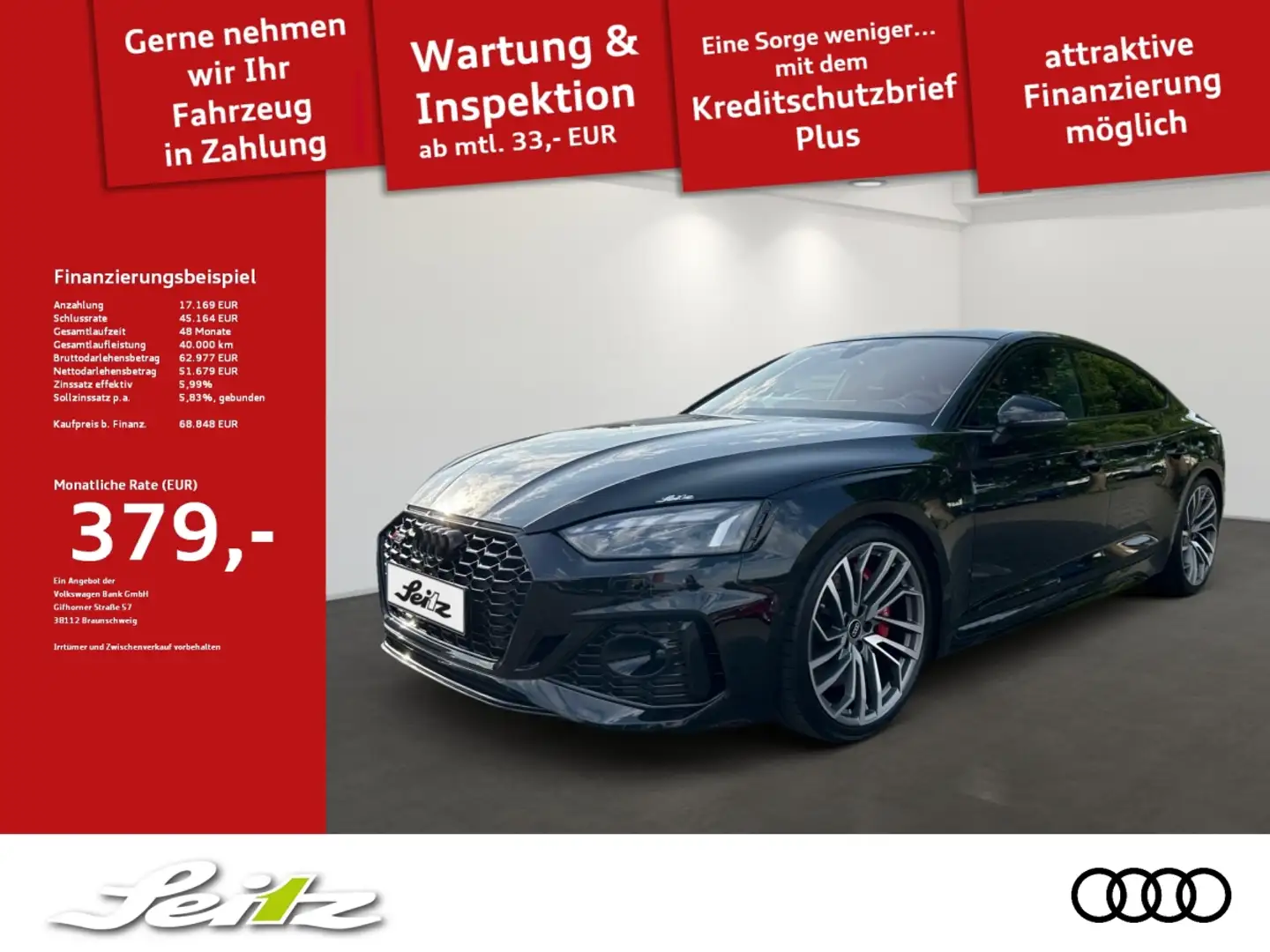 Audi RS5 RS 5 Sportback 2.9 TFSI quattro *MATRIX*KAMERA*PNA Zwart - 1