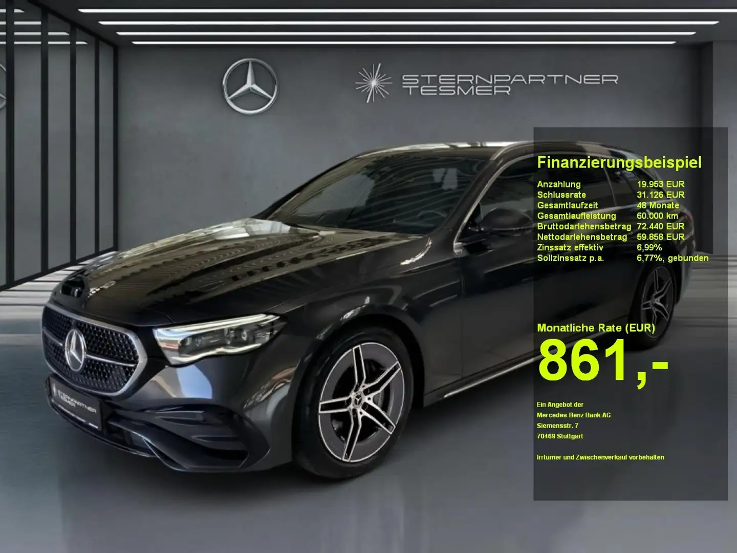 Mercedes-Benz E 450 d 4M T AMG+Pano+AHK+360°+Memory Gris - 1