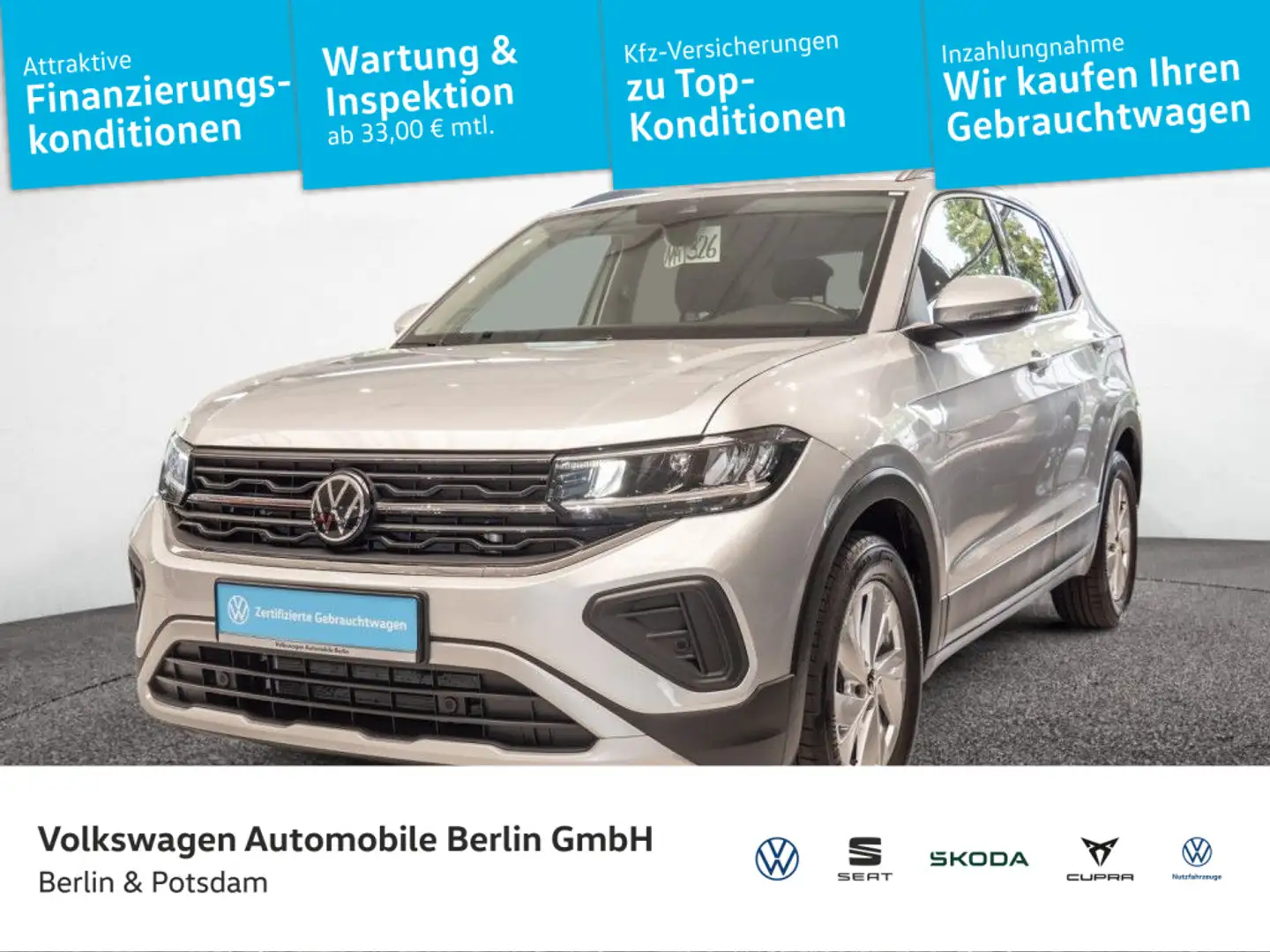 Volkswagen T-Cross 1.5 TSI DSG Life Navi AHK PDC SHZ LED Silber - 1
