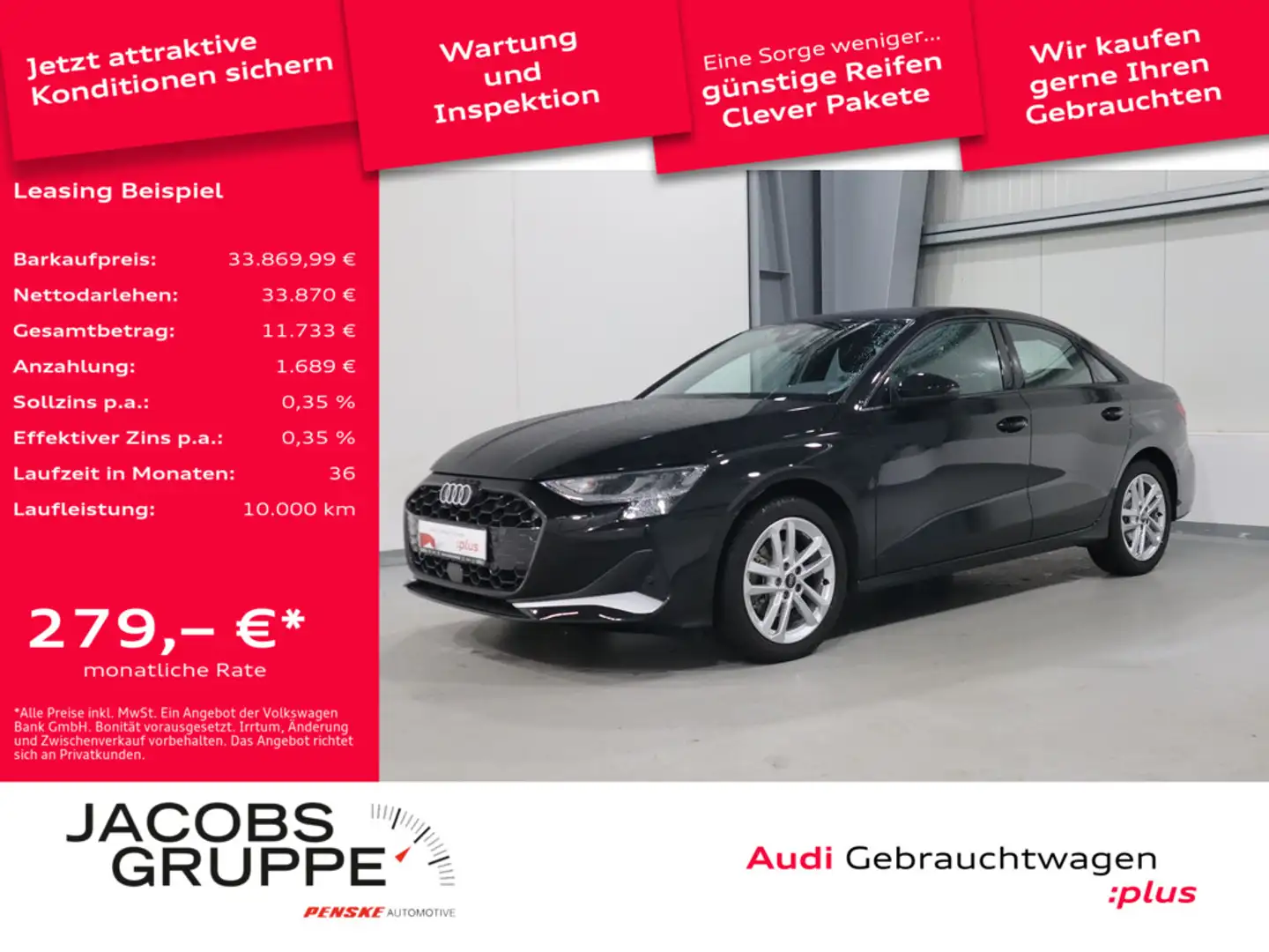 Audi A3 Limo 35 TFSI advanced LED*AHK*R-Kamera * Schwarz - 1