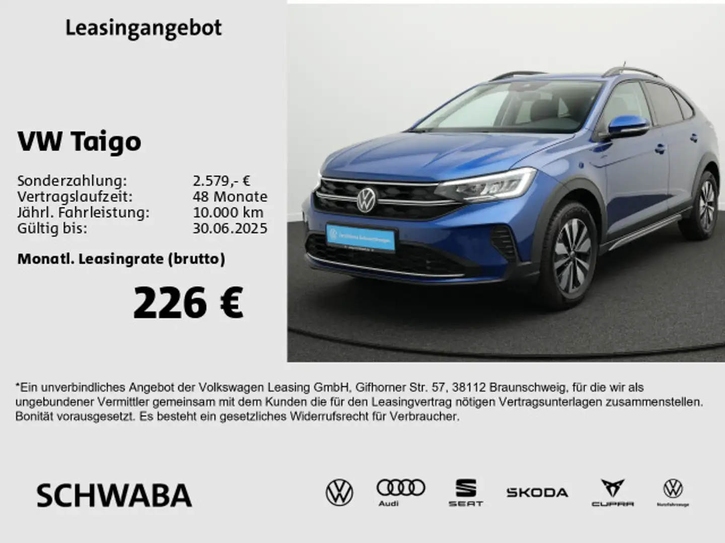 Volkswagen Taigo Move 1.0 TSI DSG *AHK*ACC*LED*VIRTUAL*16'' Blau - 1