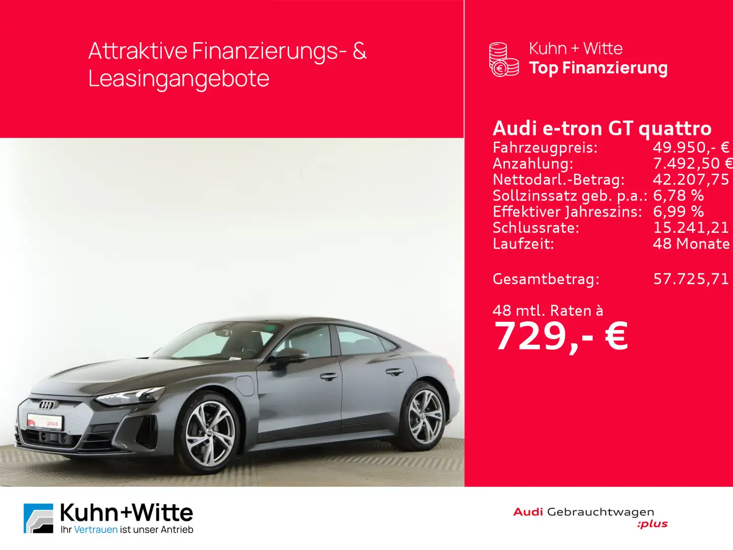 Audi e-tron GT *Pano*ACC*LED*RFK*MMI-Plus* Grau - 1