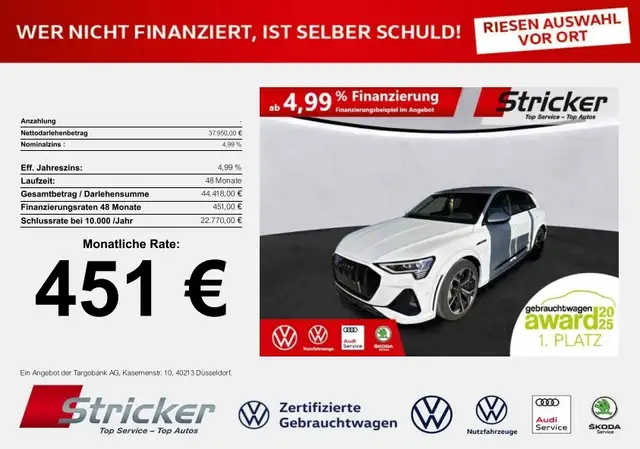 Audi e-tron S quattro 451,-ohne Anzahlung Matrix Head-Up
