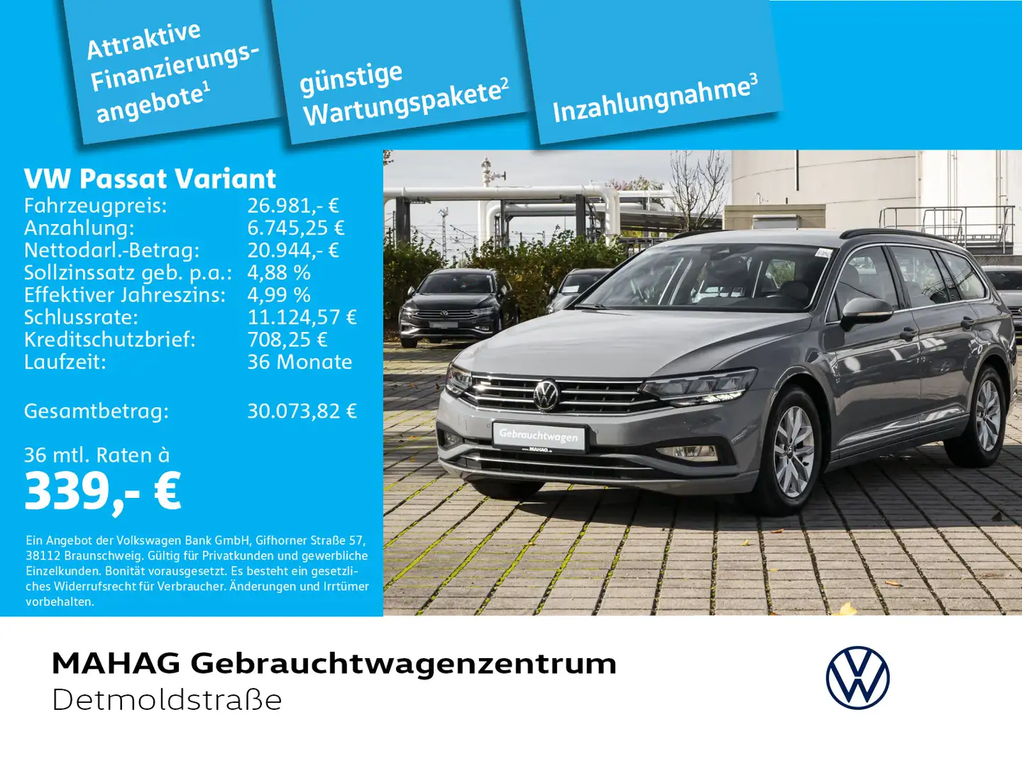 Volkswagen Passat Variant 2.0 TDI Business Navi LED Kamera Grau - 1