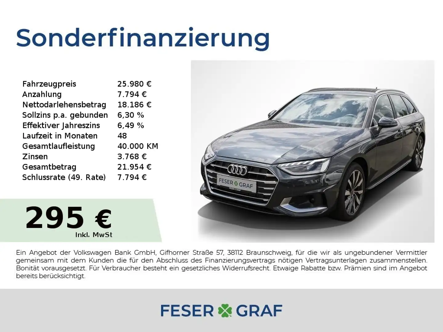 Audi A4 Avant 35 TFSI S Line Int Leder,LED,Navi Grau - 1