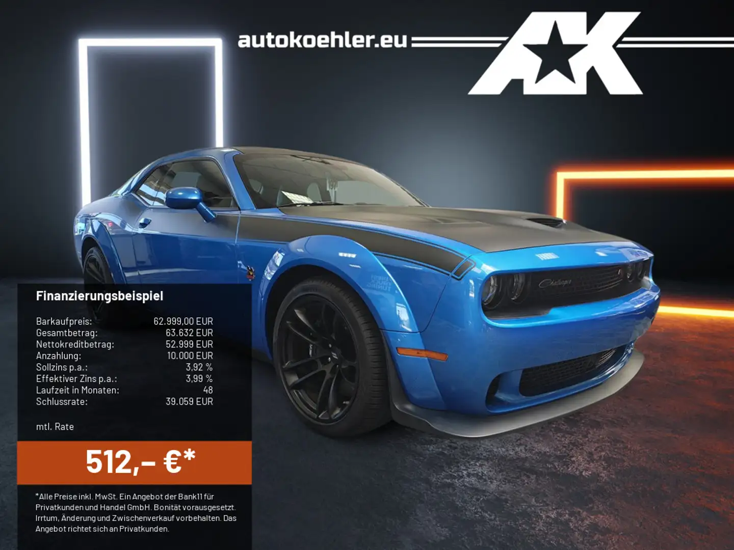 Dodge Challenger RT ScatPack Widebody Last Call Sondermodell Синій - 1
