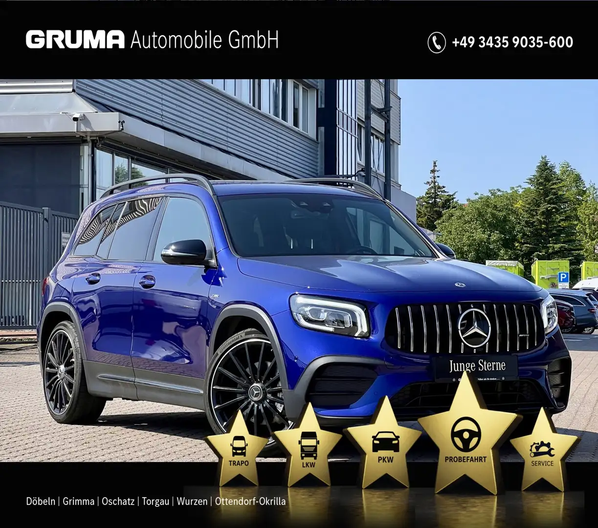 Mercedes-Benz GLB 35 AMG Mercedes-AMG GLB 35 4M +Night+Distr+360°+21"+Bur Blau - 1