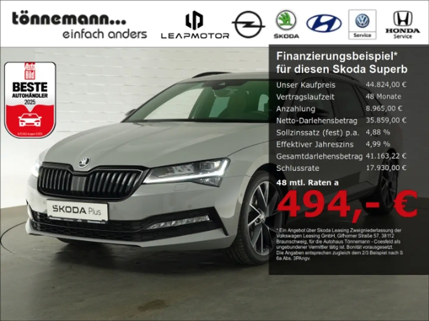 Skoda Superb COMBI SPORTLINE TDI DSG+AHK+PANORAMADACH+SITZ-/LEN Gris - 1