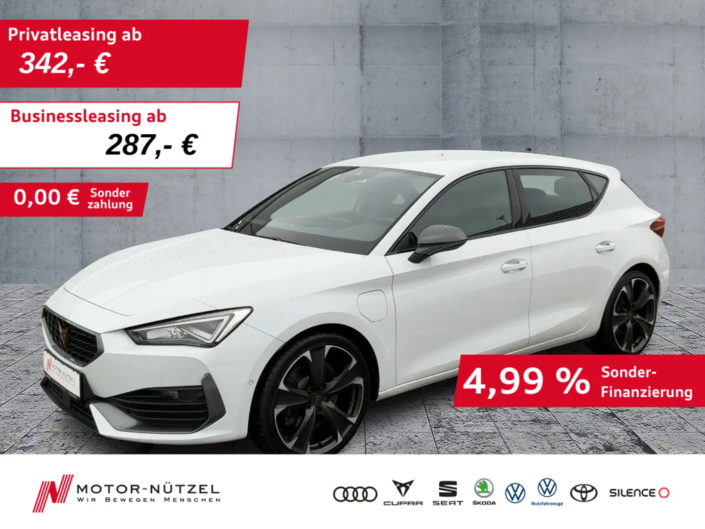 CUPRA Leon 1.4 eHybrid LED+NAVI+DCC+SHZ+RFK+2xPDC+GRA Weiß - 1