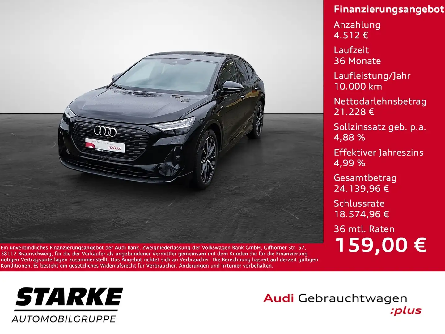 Audi Q4 e-tron Q4 e-tron 35 Sportback S line NaviPlus Matrix D... Schwarz - 1