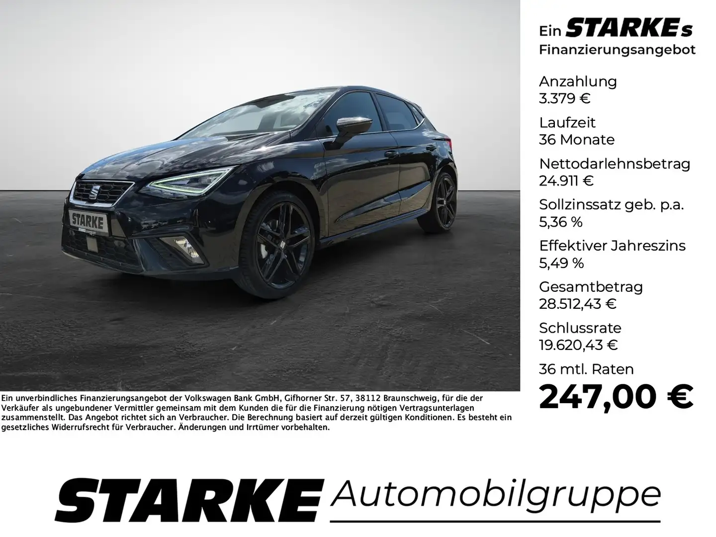 SEAT Ibiza FR 1.0 TSI DSG Black Edition Zwart - 1
