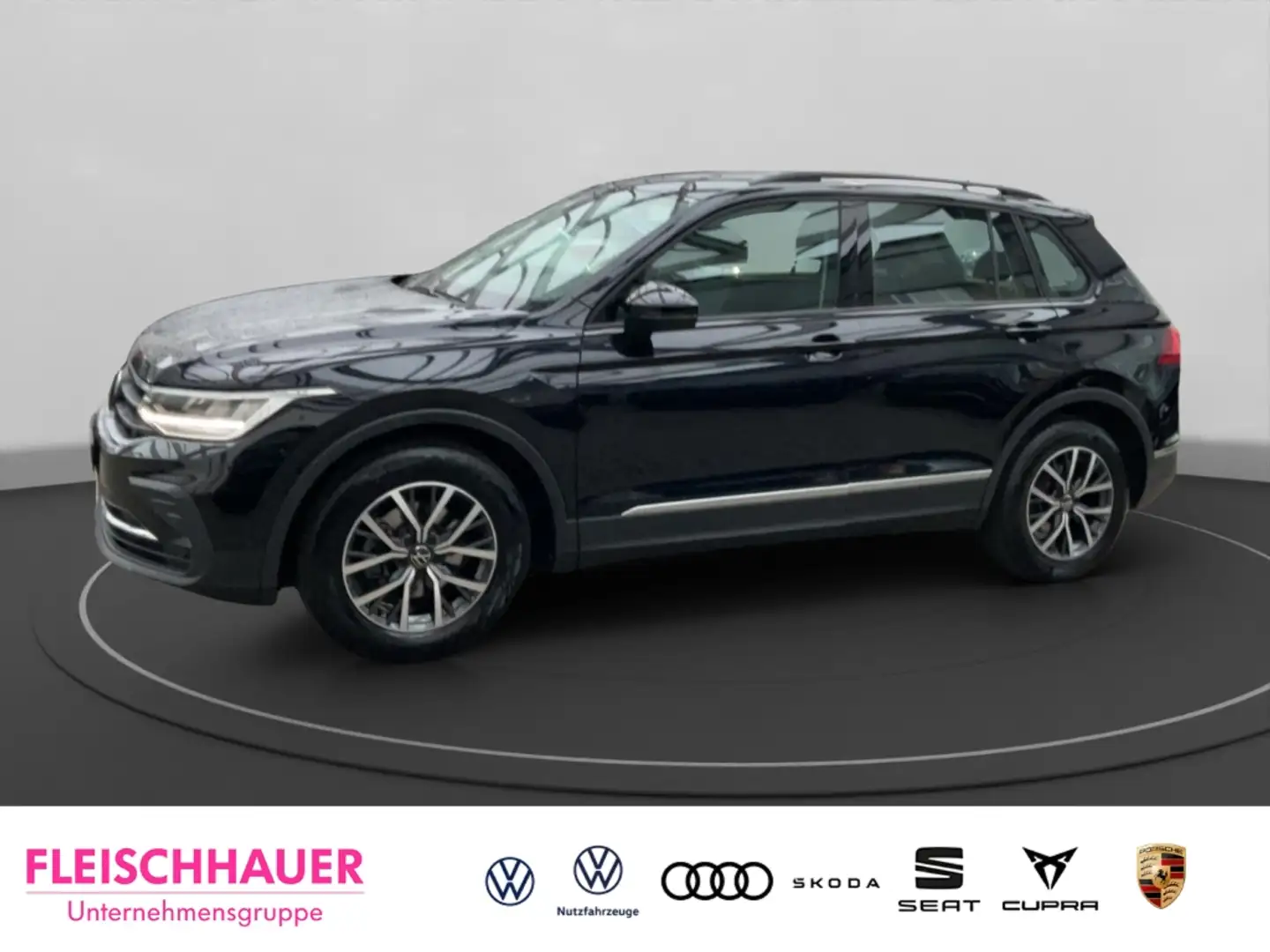 Volkswagen Tiguan 2.0 TDI DSG AHK-kl.-Navi LED ACC Apple CarPlay Kli Schwarz - 1