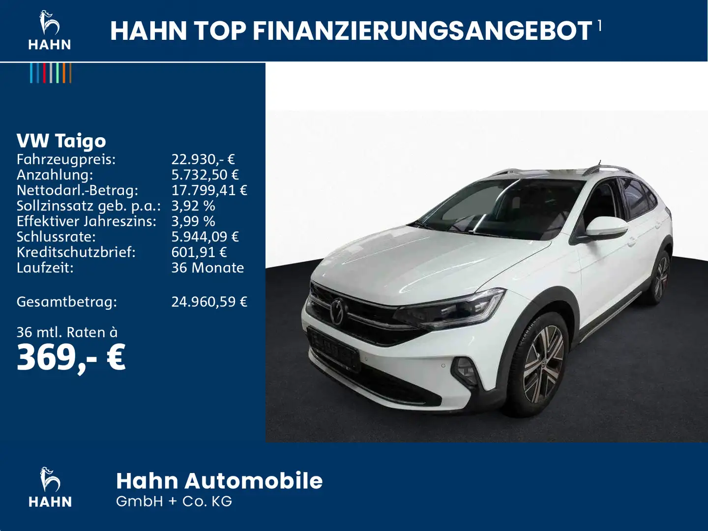 Volkswagen Taigo 1.0TSI DSG Style Matrix Navi  ACC APP CAM Weiß - 2