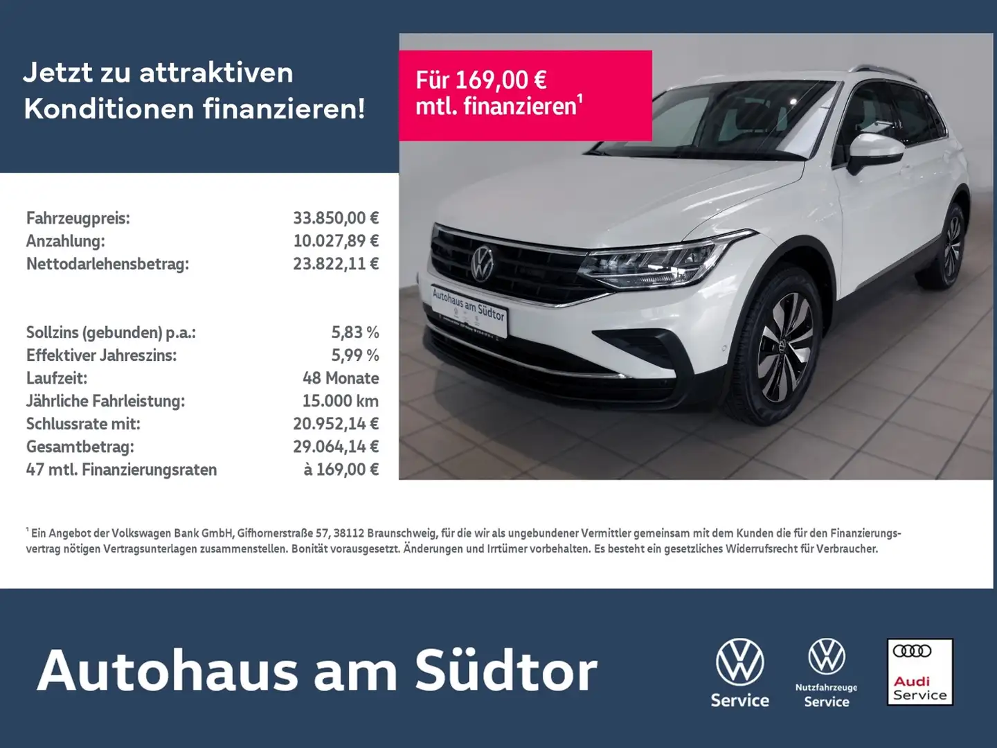 Volkswagen Tiguan MOVE 2.0 TDI DSG | LED RFK ACC Navi Weiß - 1