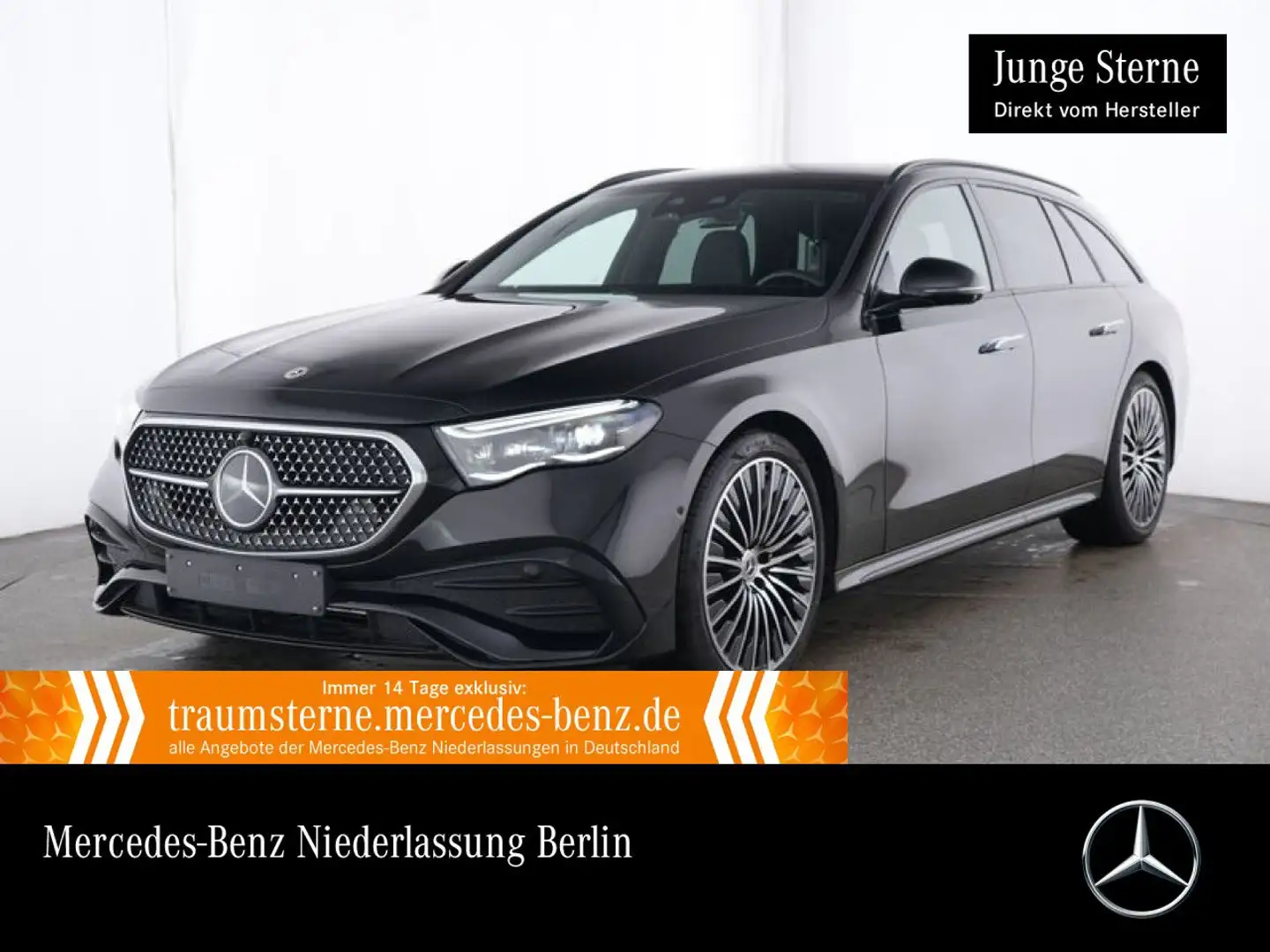 Mercedes-Benz E 200 T AMG Fahrass 360° Burmester Distr. Night 9G Schwarz - 1