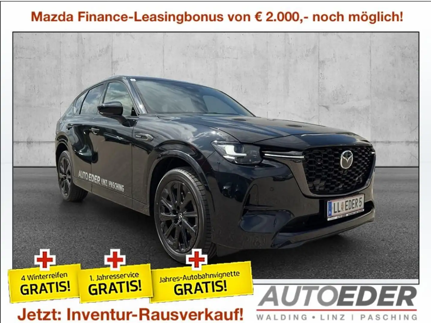 Mazda CX-60 2.5L e-SKYACTIV PHEV AWD HOMURA PLUS Aut. Schwarz - 1