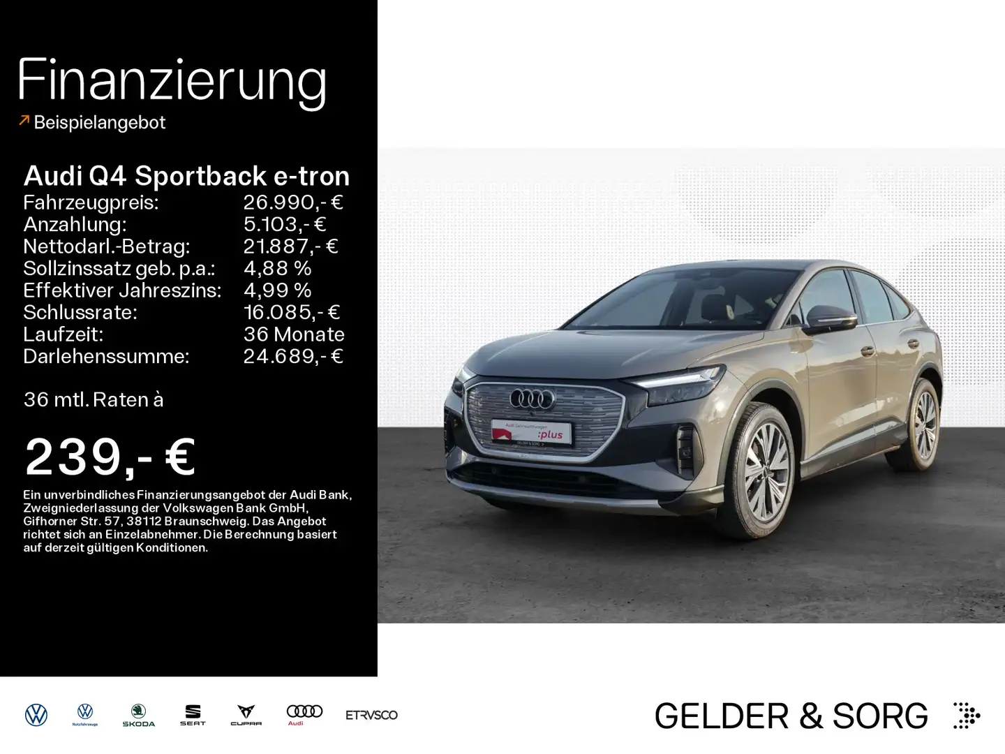 Audi Q4 e-tron Q4 Sportback 35 e-tron GRA*Pano*Virtual*Sound Gris - 1