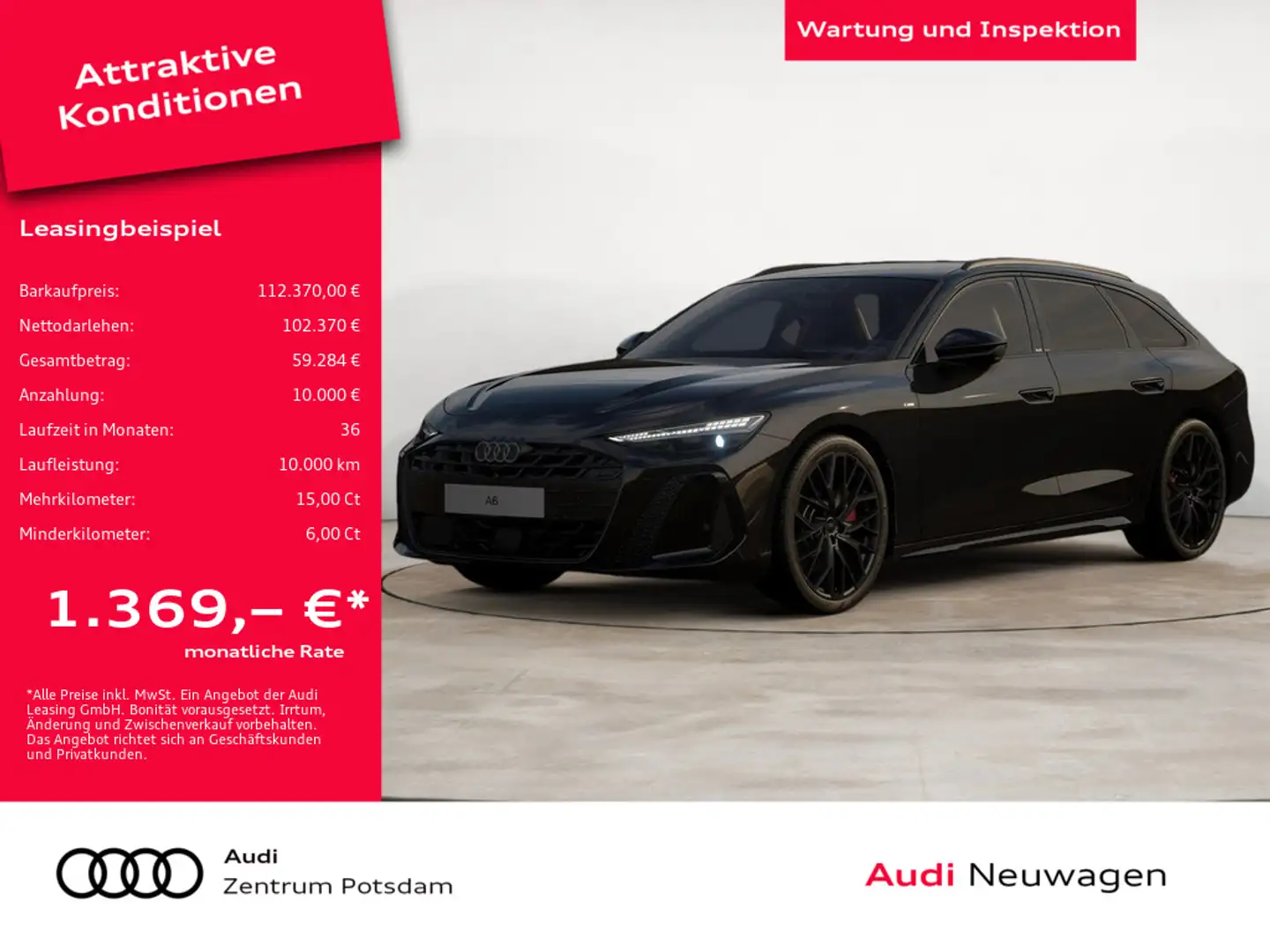 Audi A6 Avant edition one TFSI quattro B&O PANO Zwart - 1